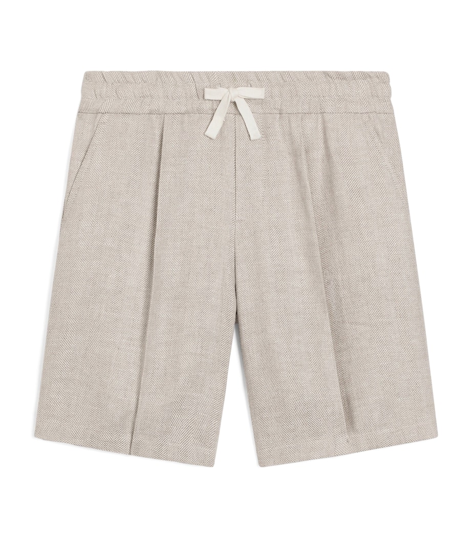Dolce&Gabbana Kids Linen Bermuda Shorts (8-14 Years) Fantasy (not P Image 1