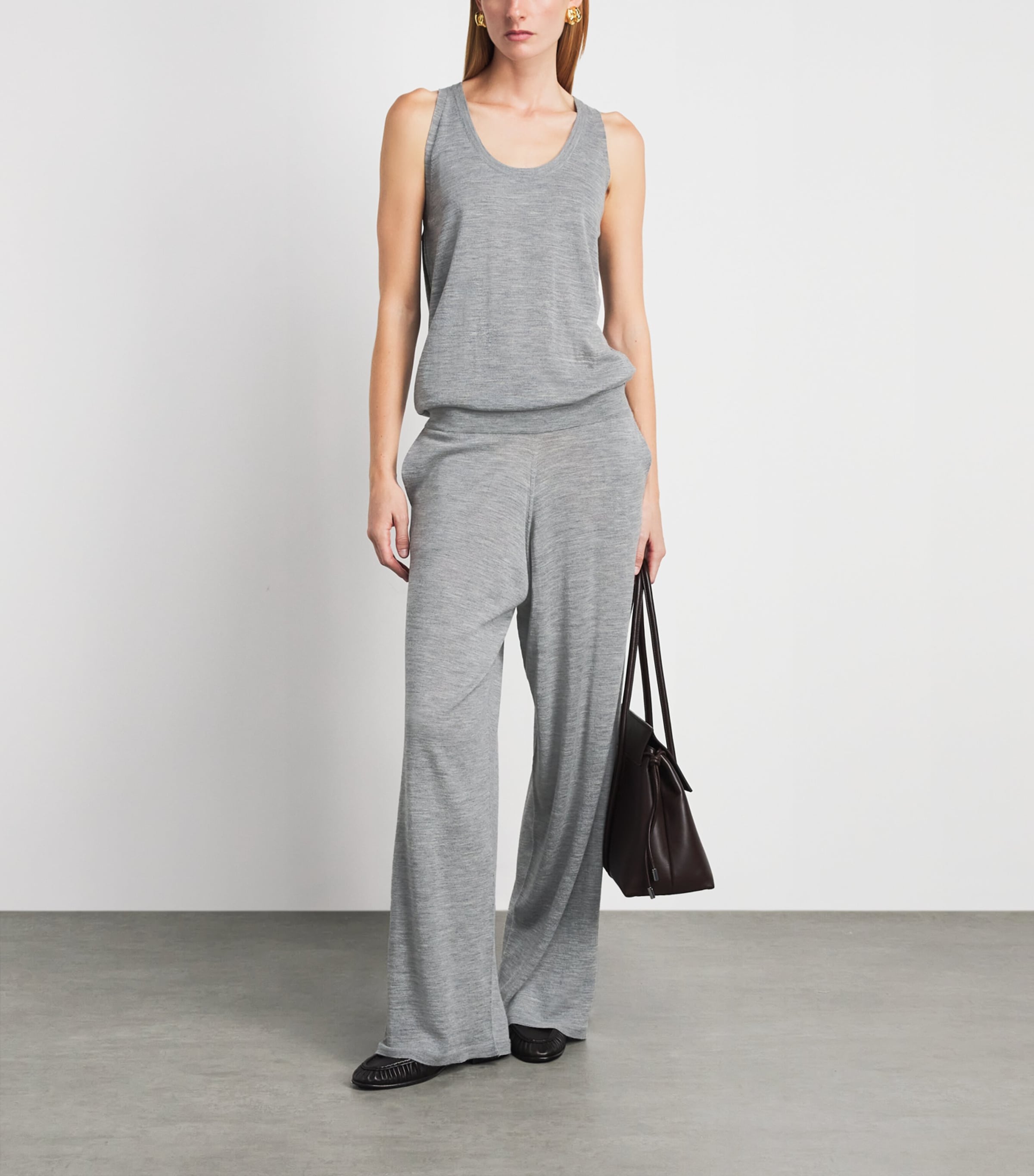 Johnstons Of Elgin Womens Superfine Merino Wool Greer Tank Top Cullen Grey Image 2