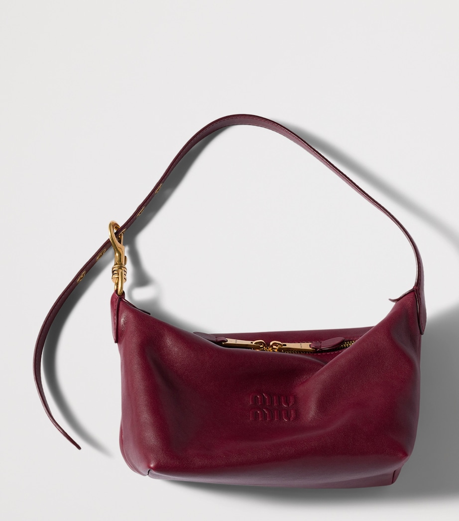 Miu Miu Small Nappa Leather Spirit Shoulder Bag Burgundy Image 5