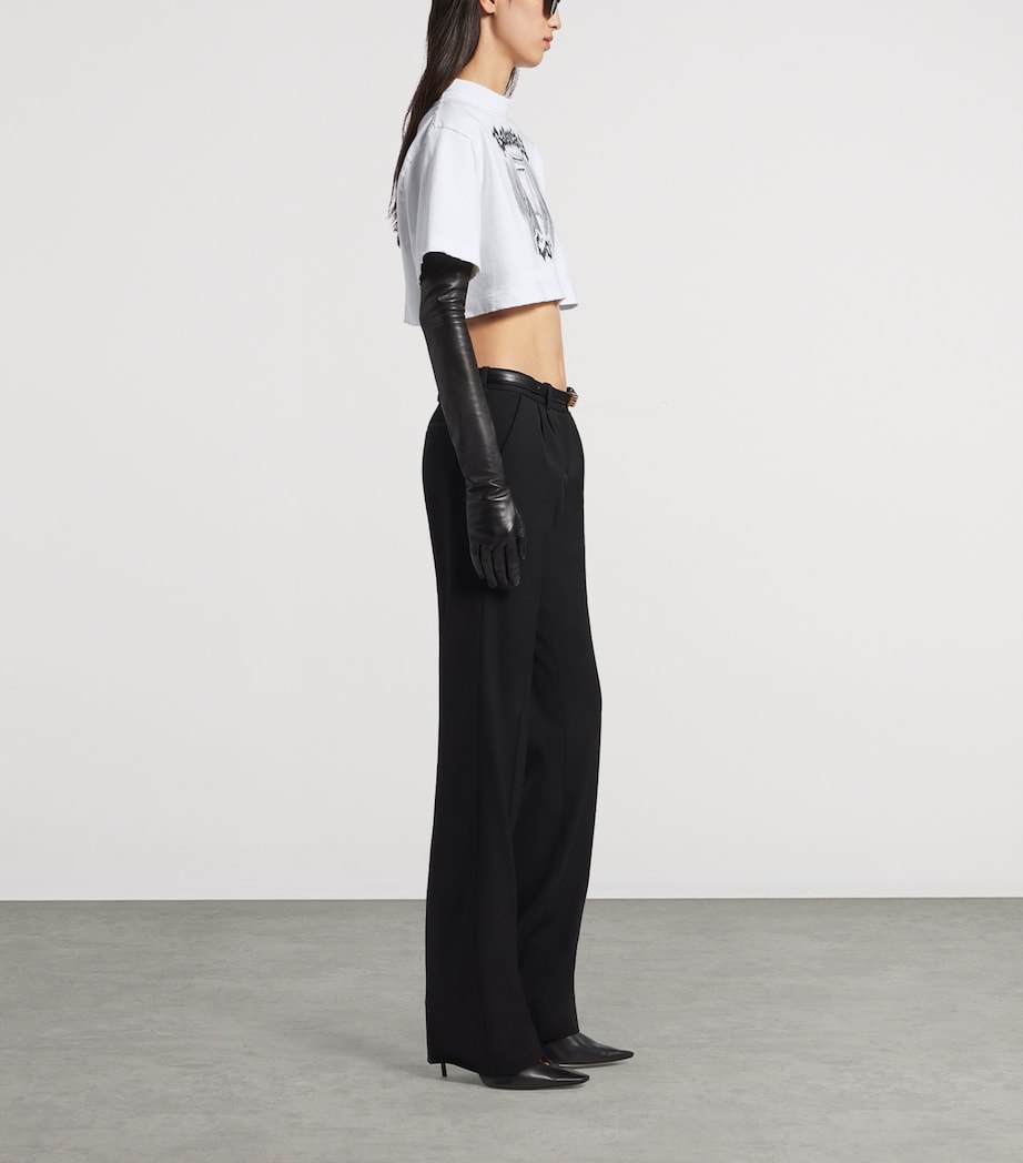 Balenciaga Womens Cotton Salon De Couture Cropped T-Shirt Image 4