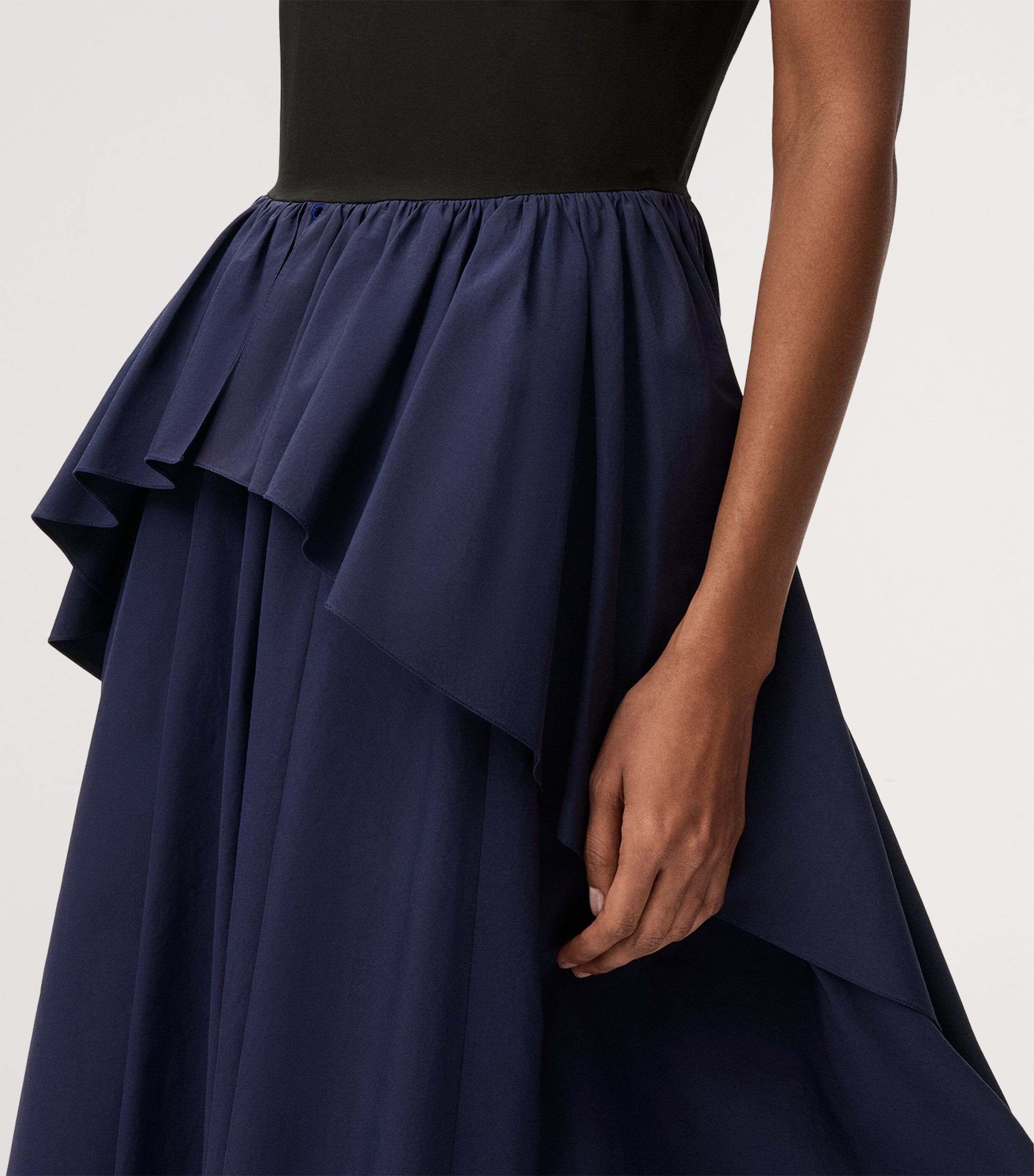 LOEWE Womens x Paula’s Ibiza Cotton Asymmetric Midi Dress Black/navy Image 4