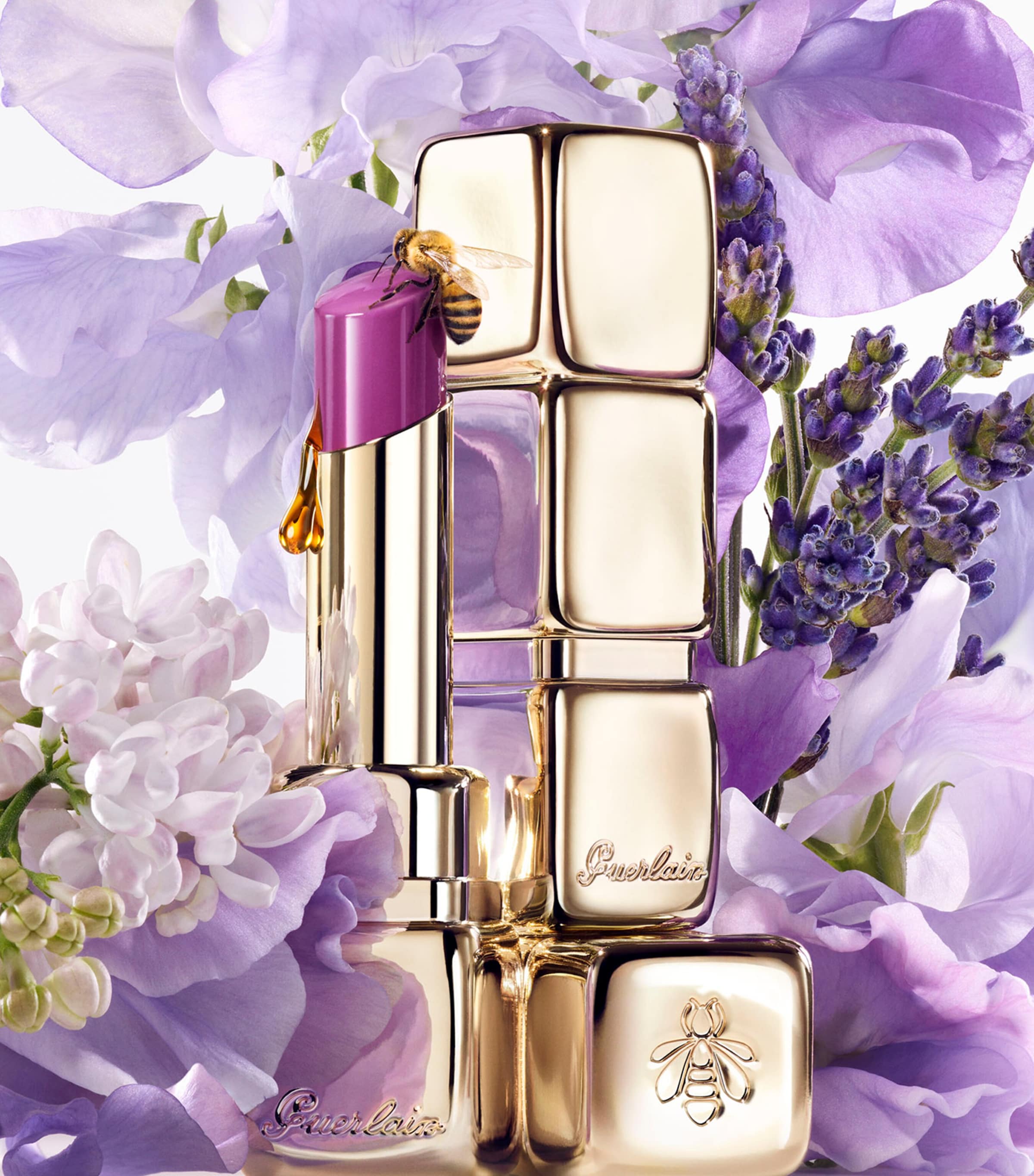 口紅 GUERLAIN BEE GLOW travelcollection KISSKISS BEE GLOW ⋅ 98% naturally-derived¹ honey tint balm