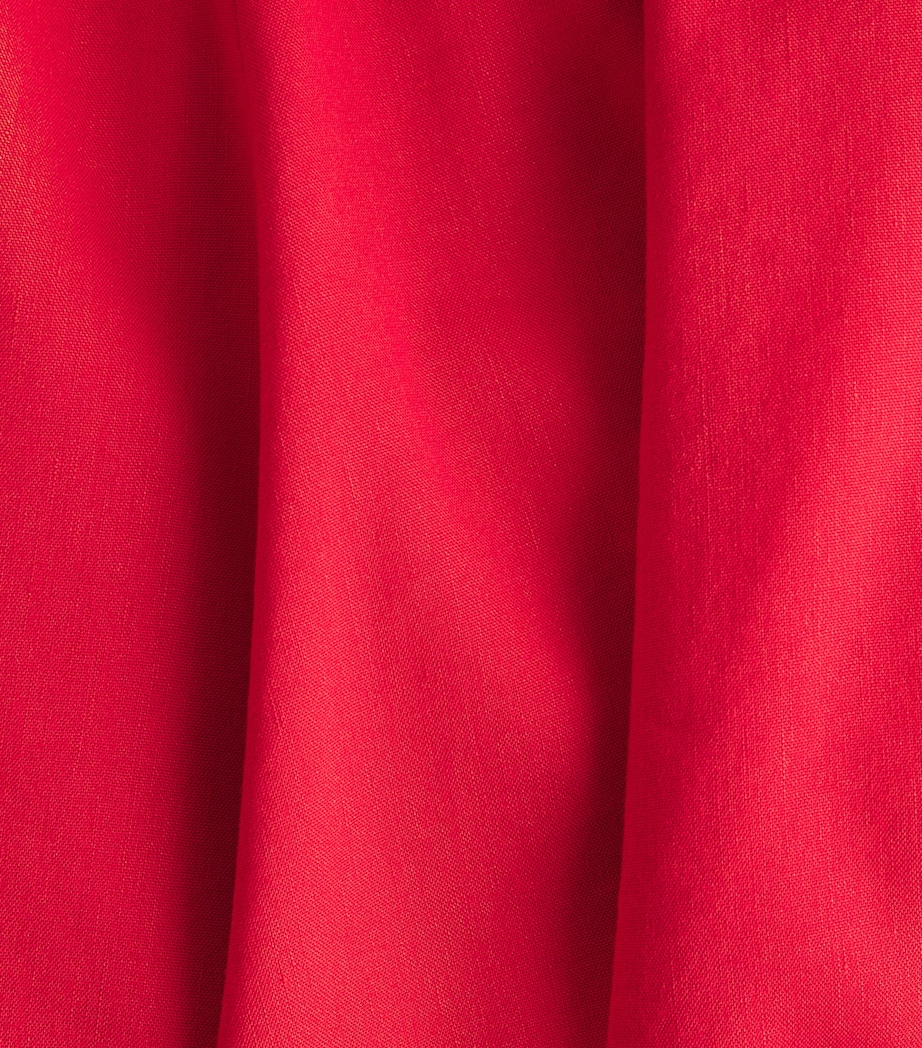 Linen-Blend Mini Dress RED Image 6