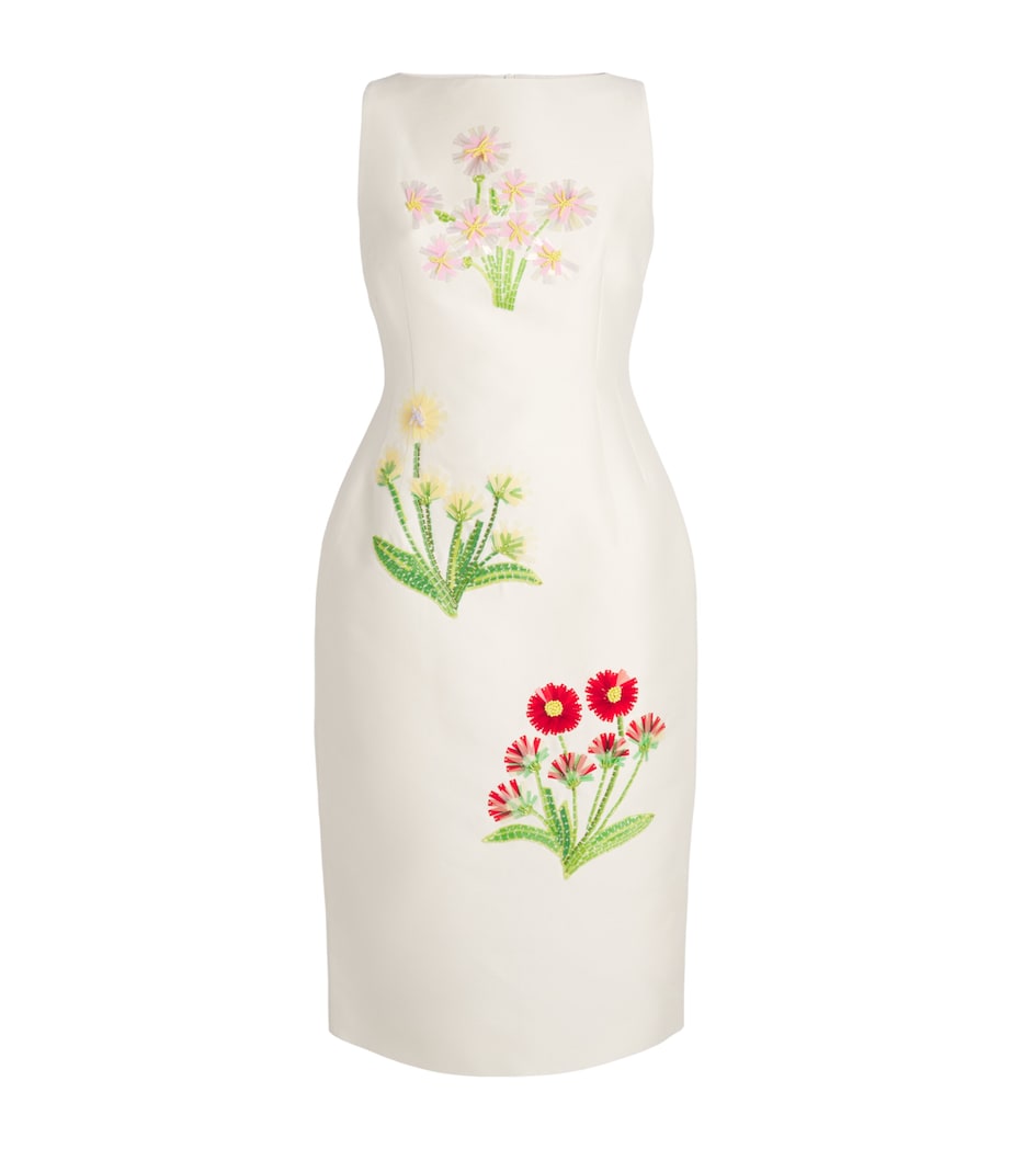 LEO LIN Womens Wool-Silk Eleanor Midi Dress Wildflower Image 1