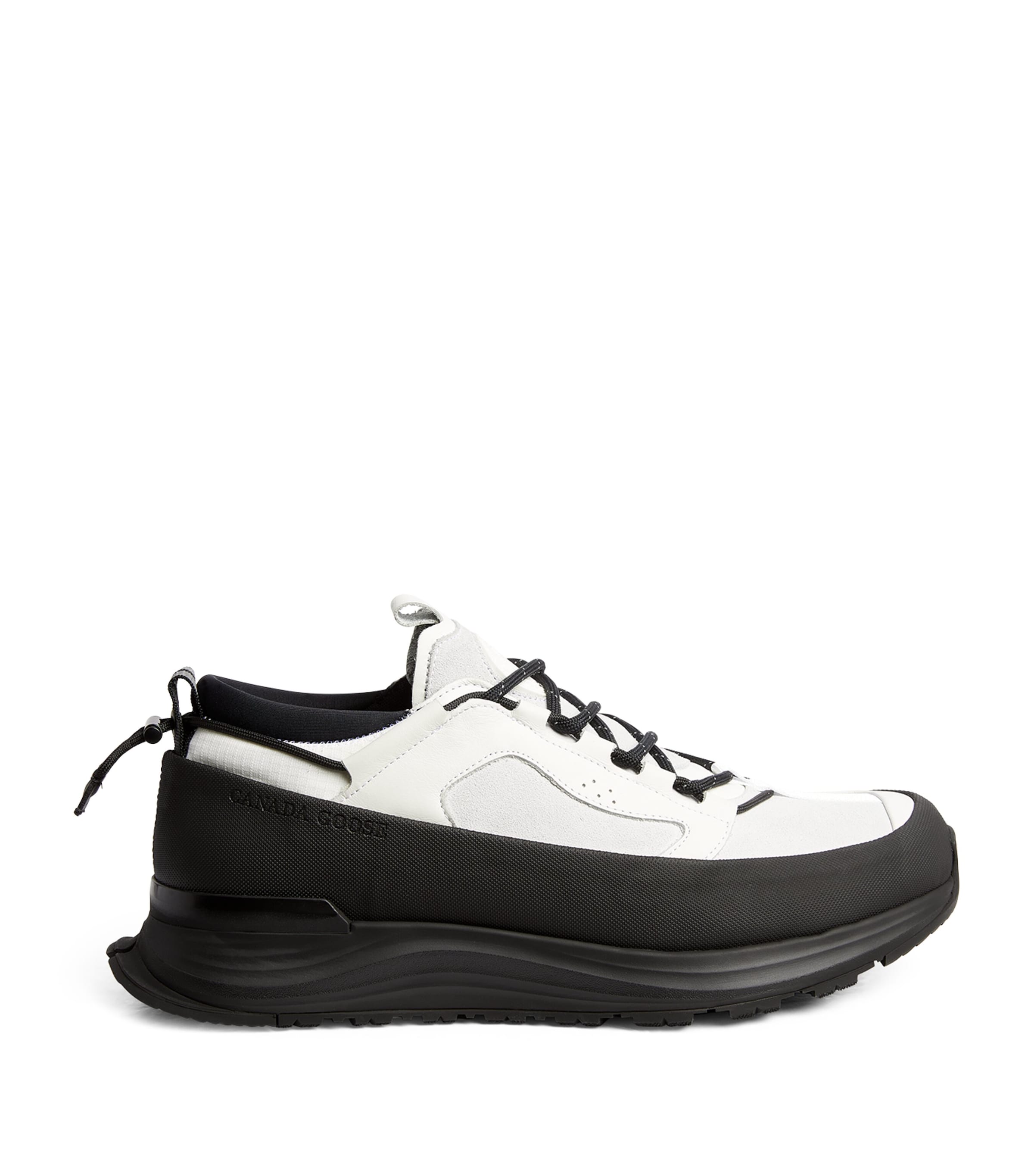 Canada Goose Glacier Trail Rubber And Leather-trimmed Suede Hiking Sneakers In Black