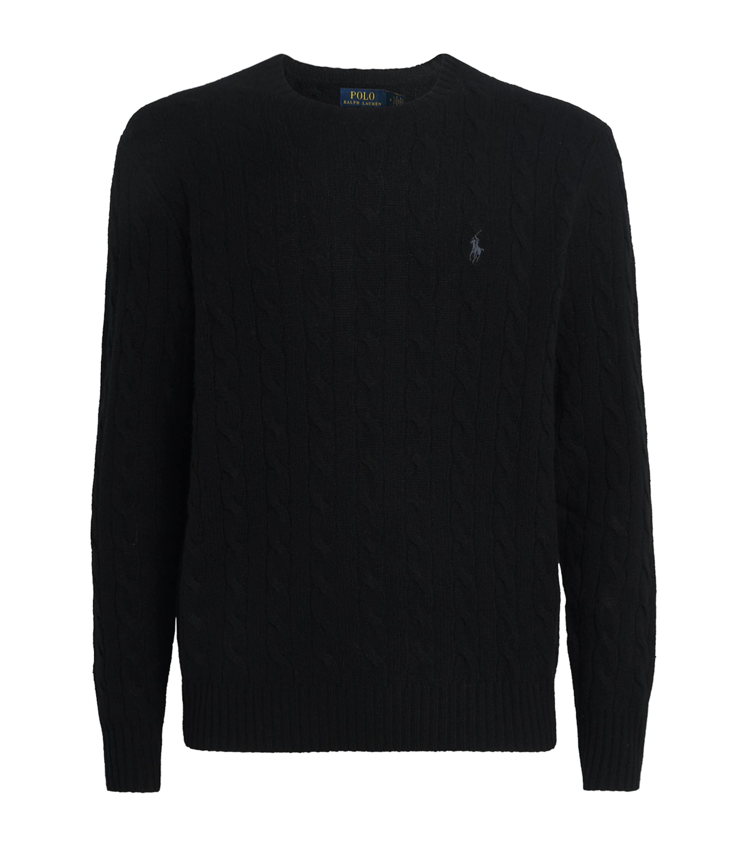 Polo Ralph Lauren Wool-cashmere Cable-knit Sweater In Black