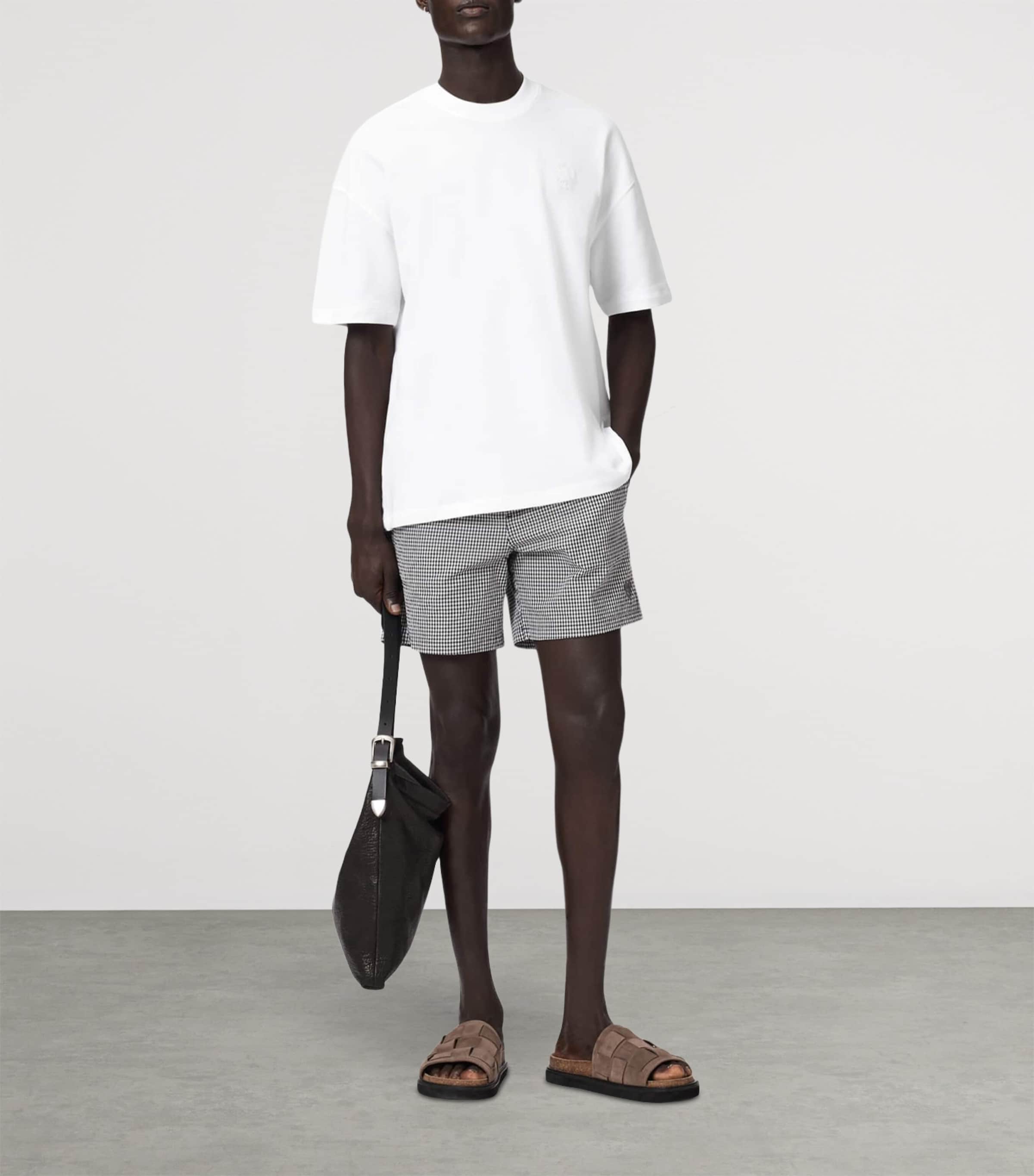 AllSaints Mens Organic Cotton Haven T-Shirt Ashen White Image 5