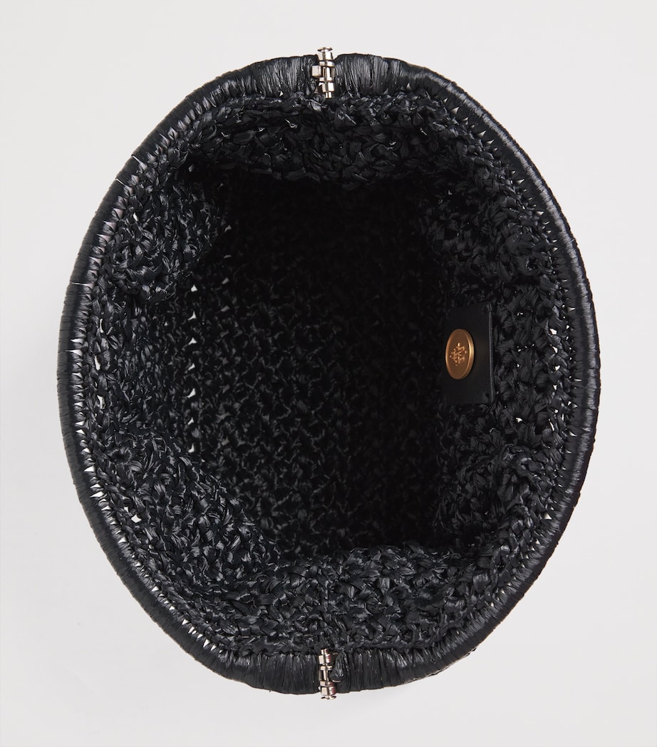 Eleventy Raffia Woven Clutch Bag Nero Image 5