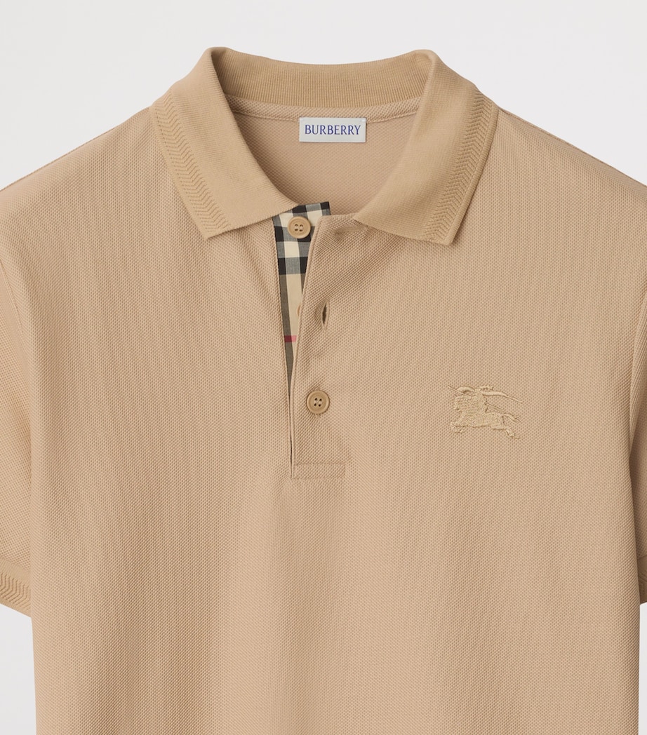 Cotton EKD -Embroidered Polo Shirt SOFT FAWN Image 5