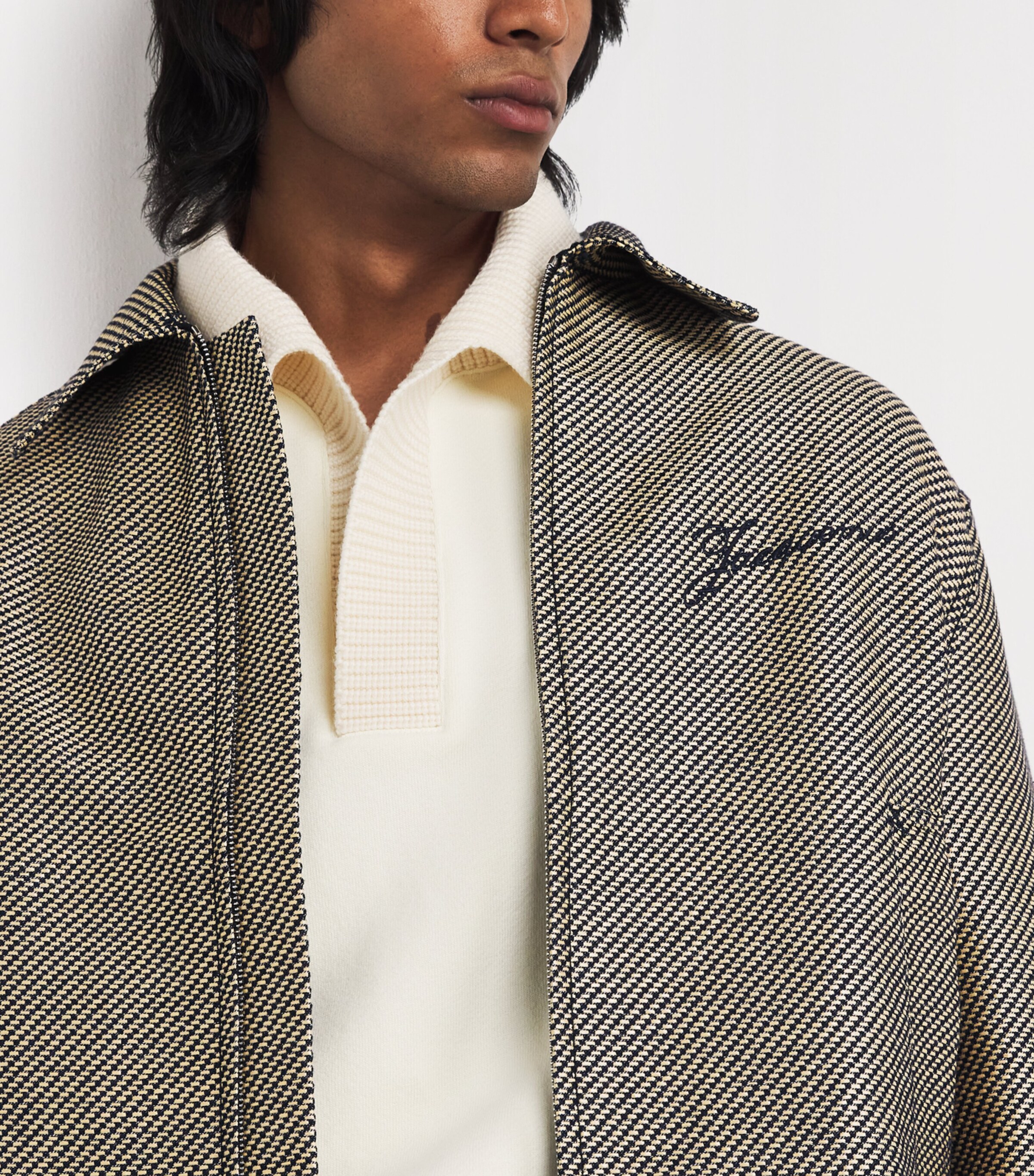 Jacquemus Mens Cotton-Blend Logo Jacket Navy Image 6