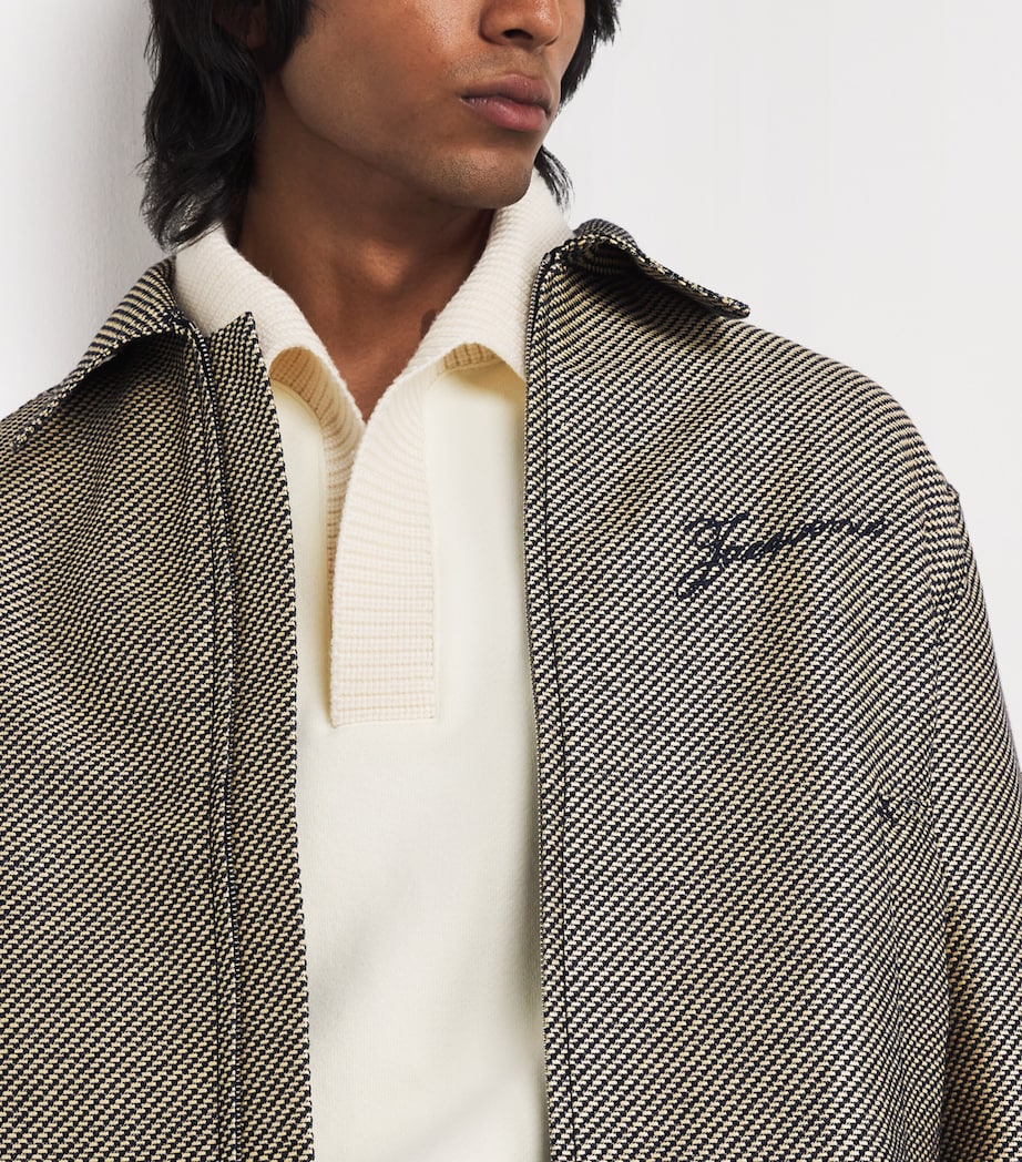 Cotton-Blend Logo Jacket 380-NAVY Image 6