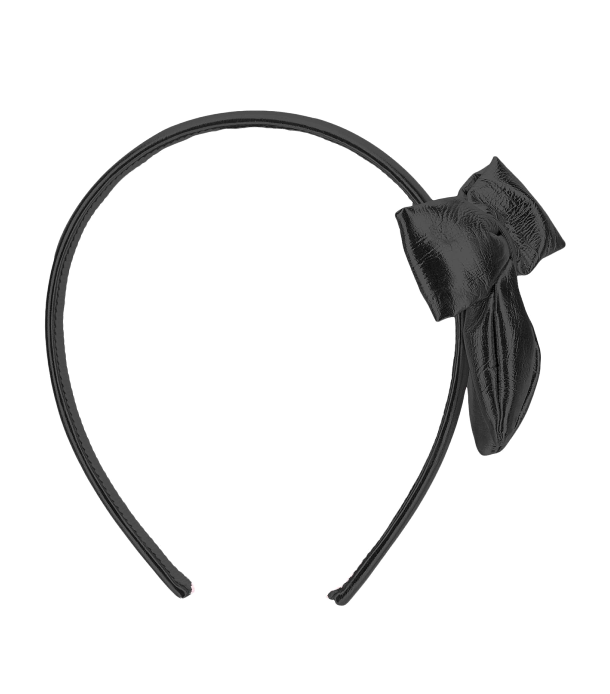 Faux Leather Bow-Detail Headband NERO Image 1