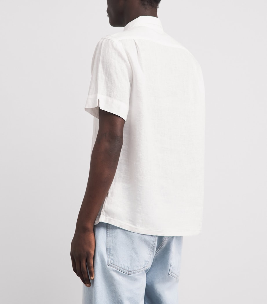 Polo Ralph Lauren Mens Linen Short-Sleeve Classic-Fit Shirt White Image 5