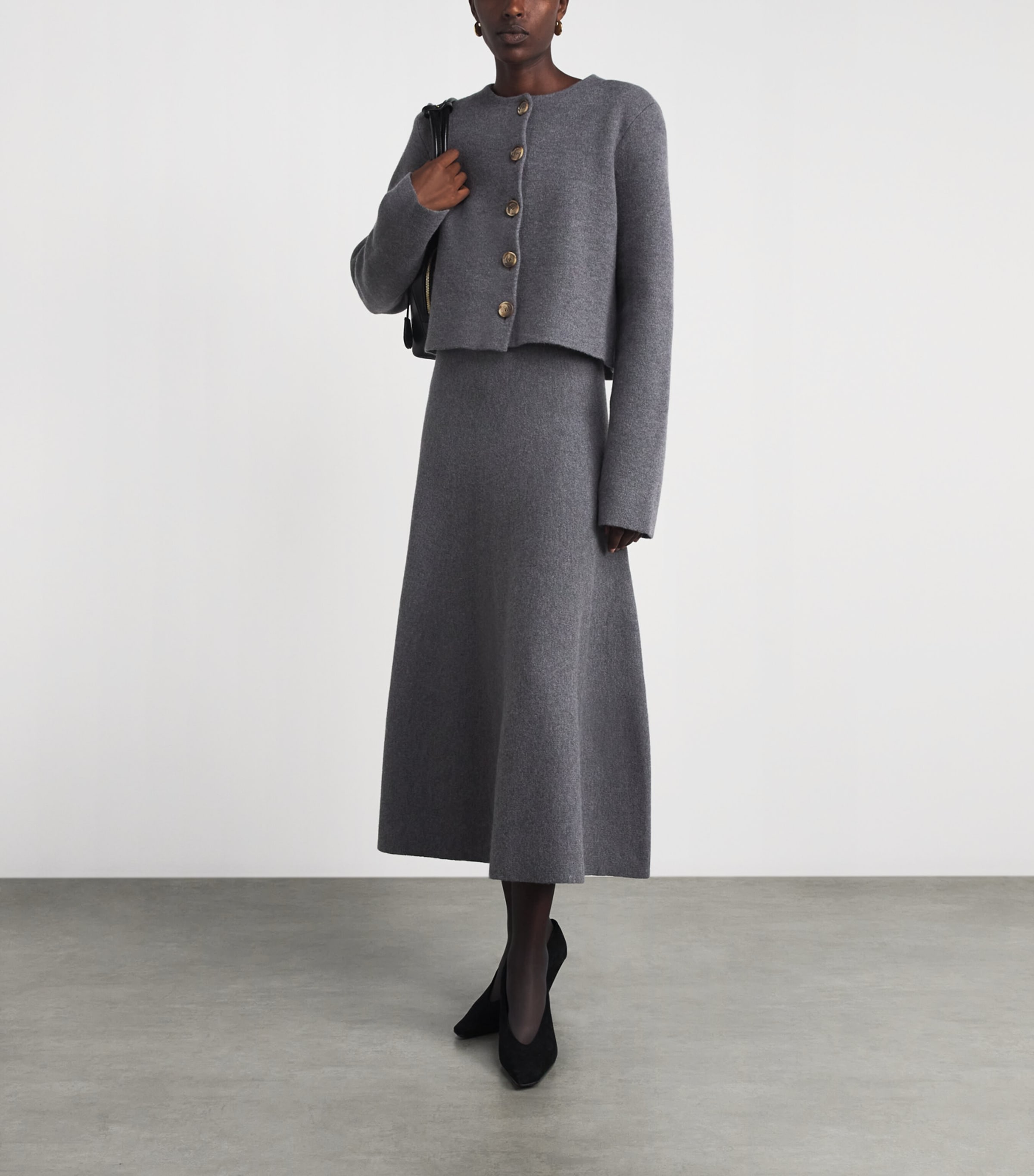 Brandon Maxwell Womens Virgin Wool Ryder Jacket Heather Grey Image 2