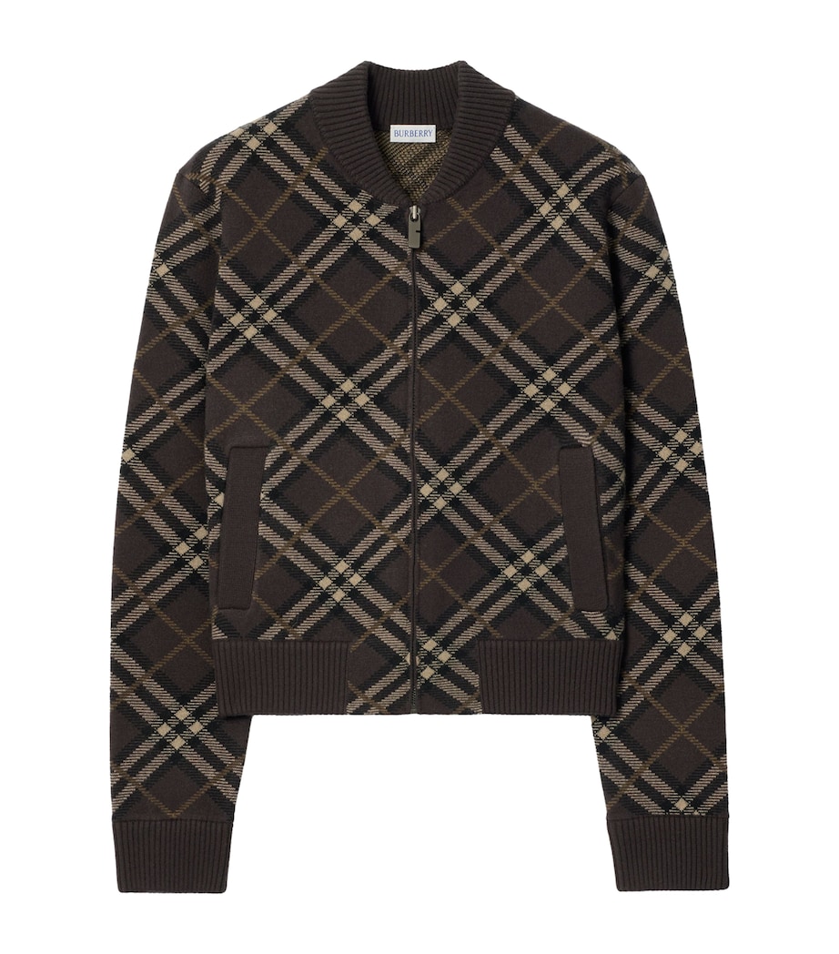 Wool-Blend Check Bomber Jacket TRUFFLE IP CHECK Image 1