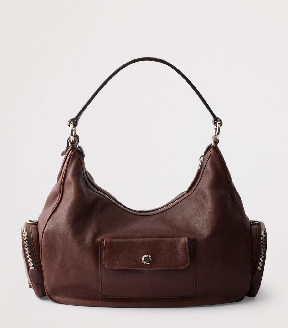 Medium Washed Leather Shoulder Bag F0324 Image 3