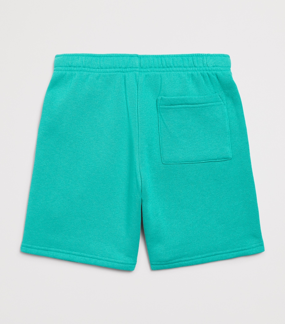 SPORTY & RICH KIDS Cotton Logo Sweatshorts (2-14 Years) Amalfi Green/white Image 2