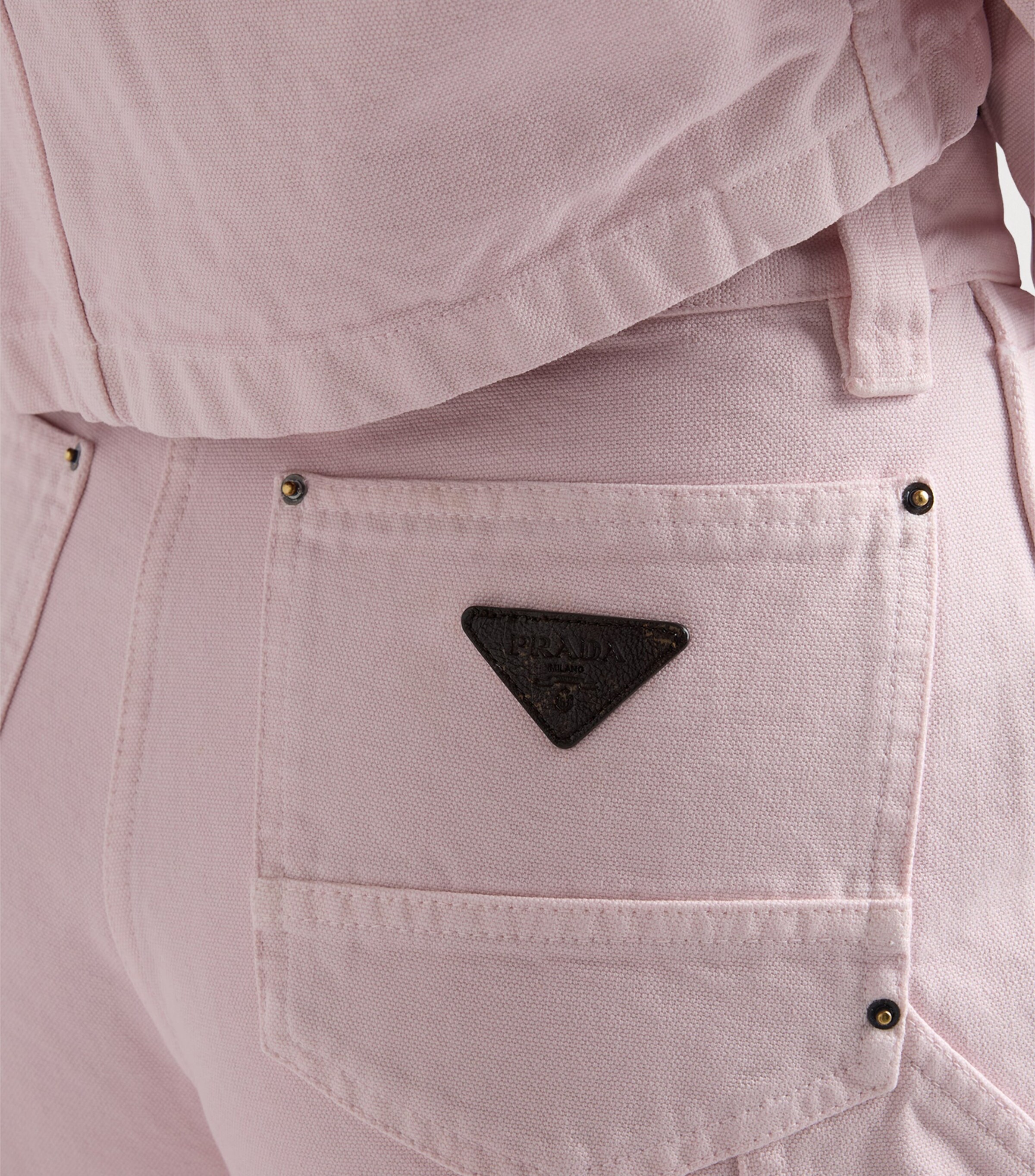 Prada Womens Cotton Canvas Carpenter Trousers Image 4