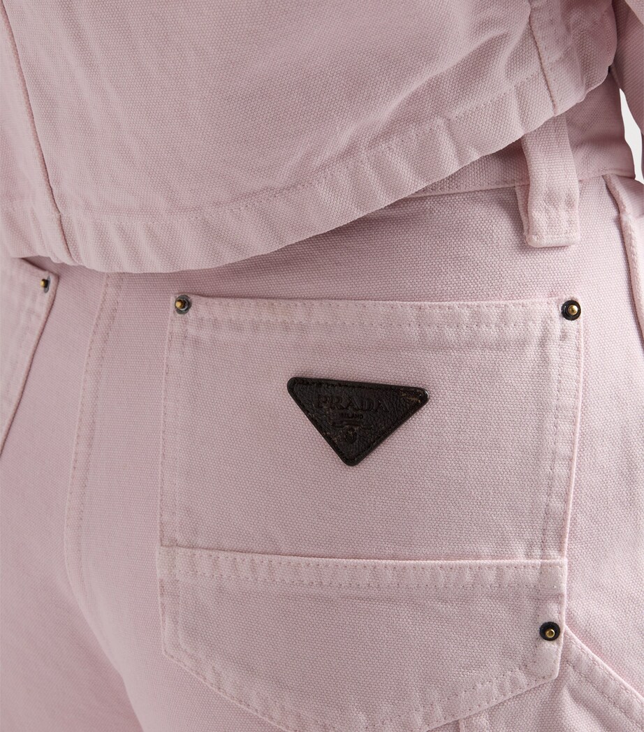 Prada Womens Cotton Canvas Carpenter Trousers Image 4