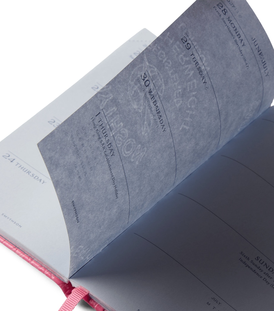 Smythson Leather Panama Weekly Diary 2027 Flamingo Image 3