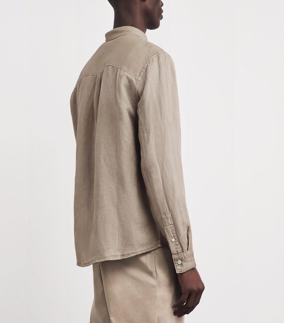 PAIGE Mens Linen-Blend Peters Shirt Cocoa Dust Image 5
