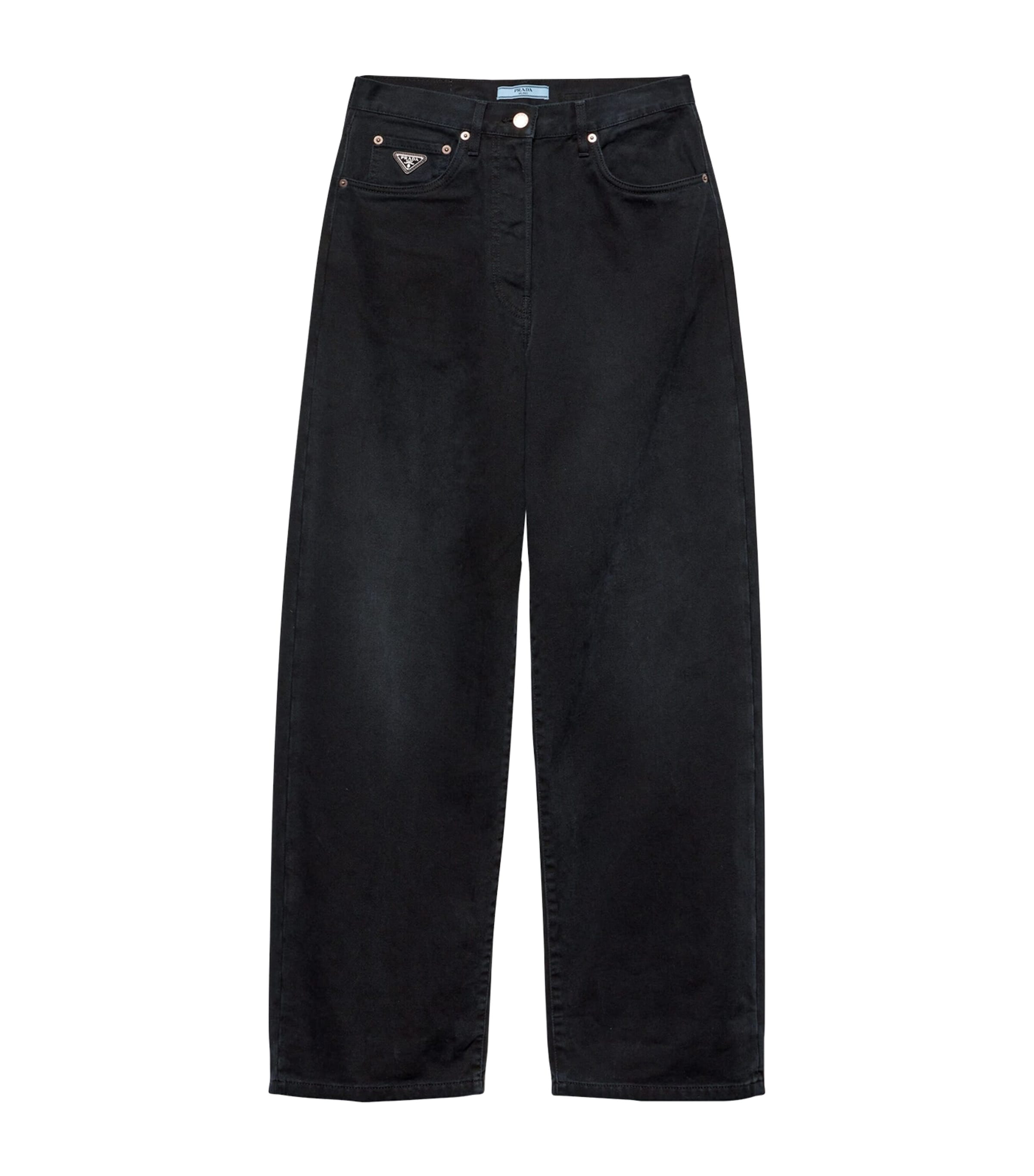 Prada Garment-dyed Relaxed Jeans In Black