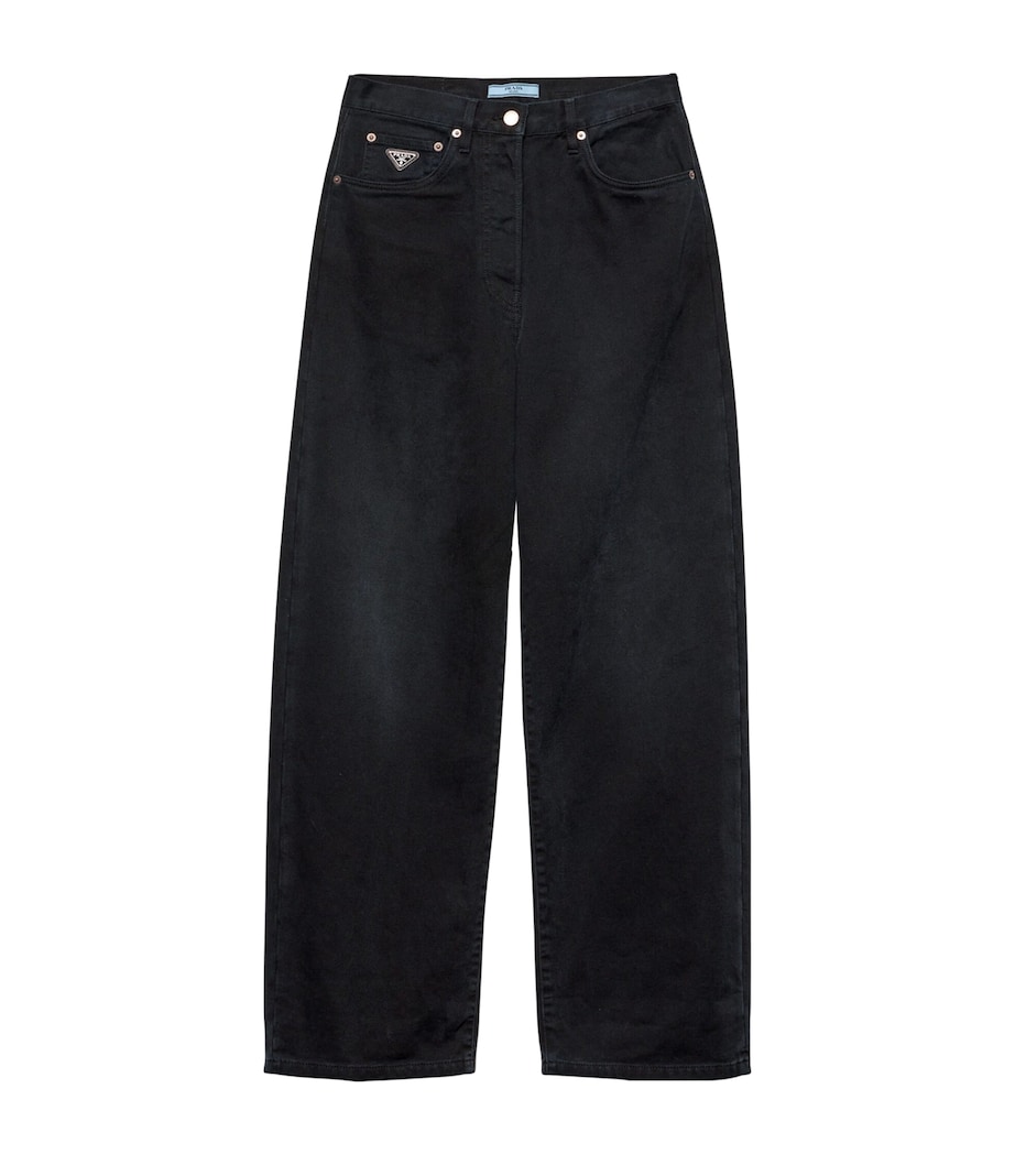 Prada Womens Garment-Dyed Relaxed Jeans Image 1