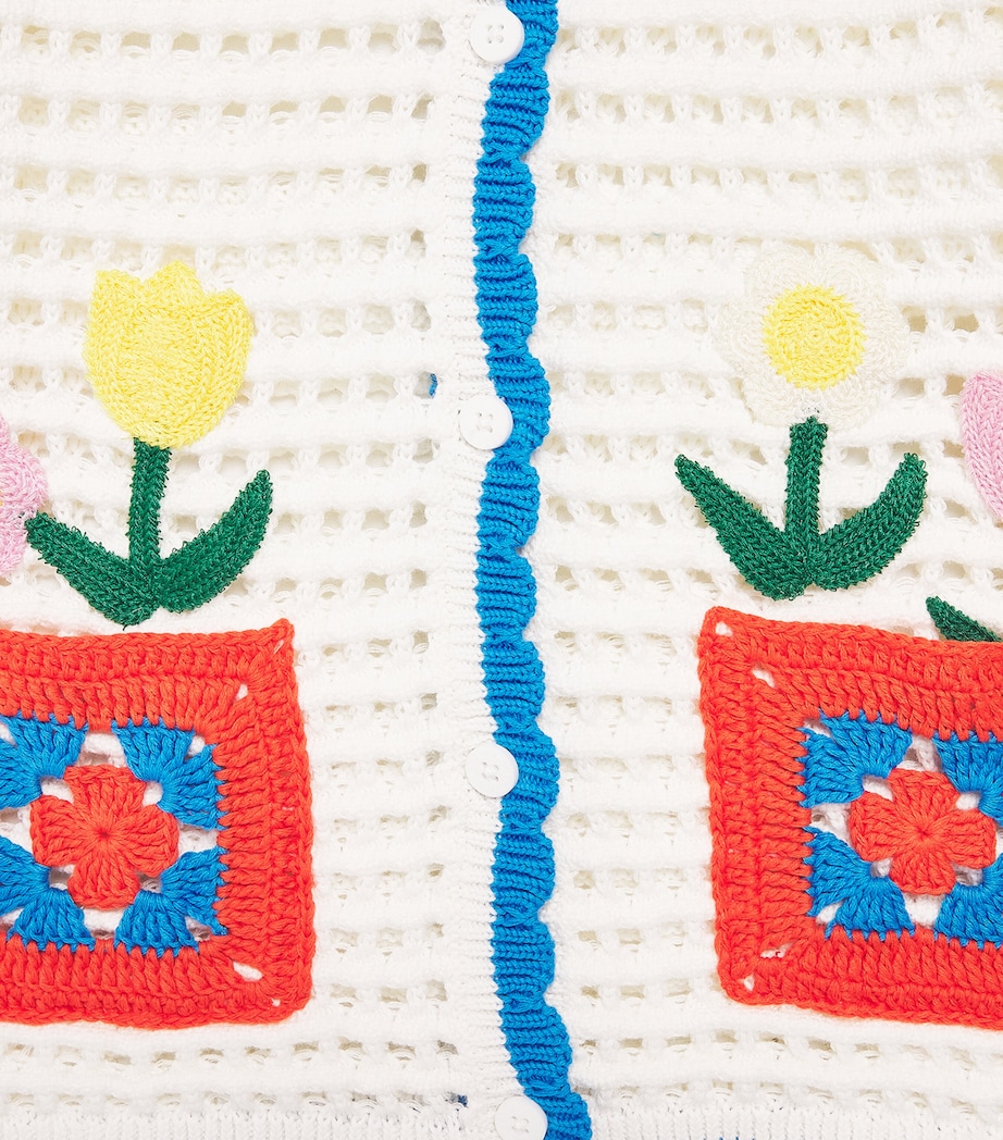 Stella McCartney Kids Cotton Crochet Embroidered Cardigan (2-12 Years) Image 3
