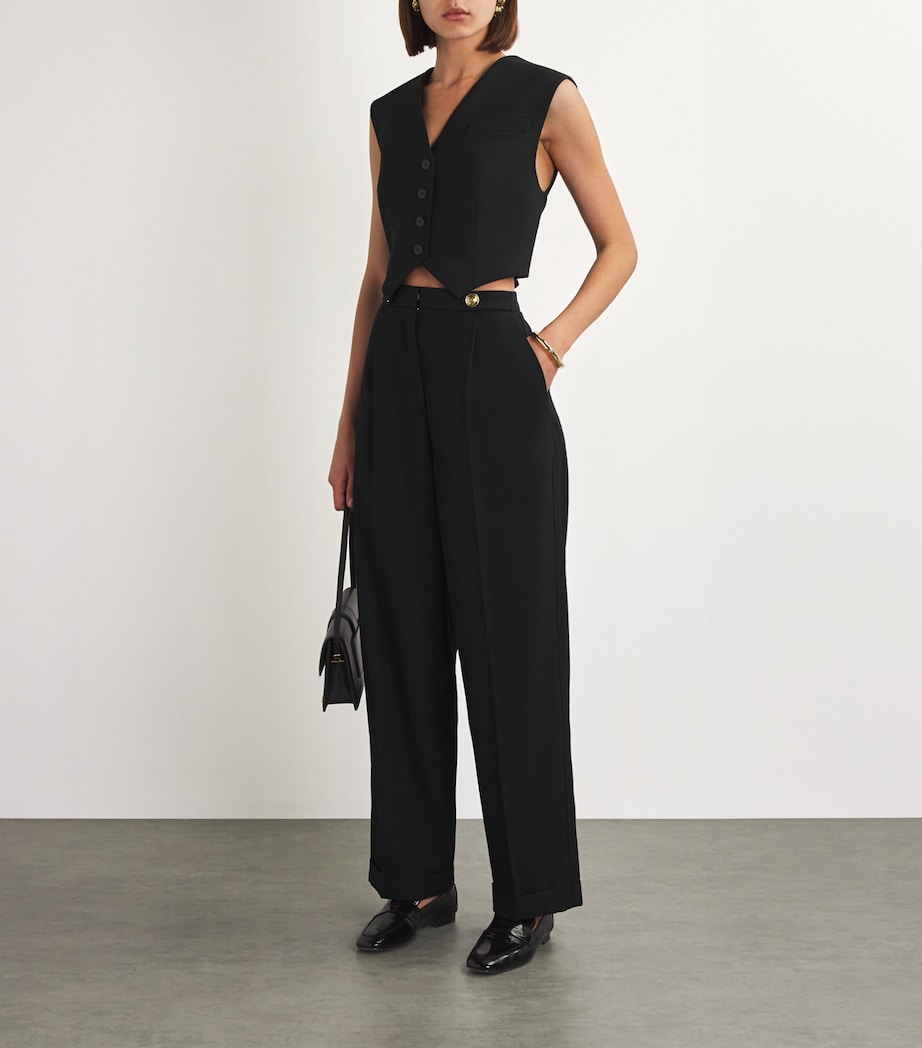 Wool-Blend Trousers BLACK Image 2