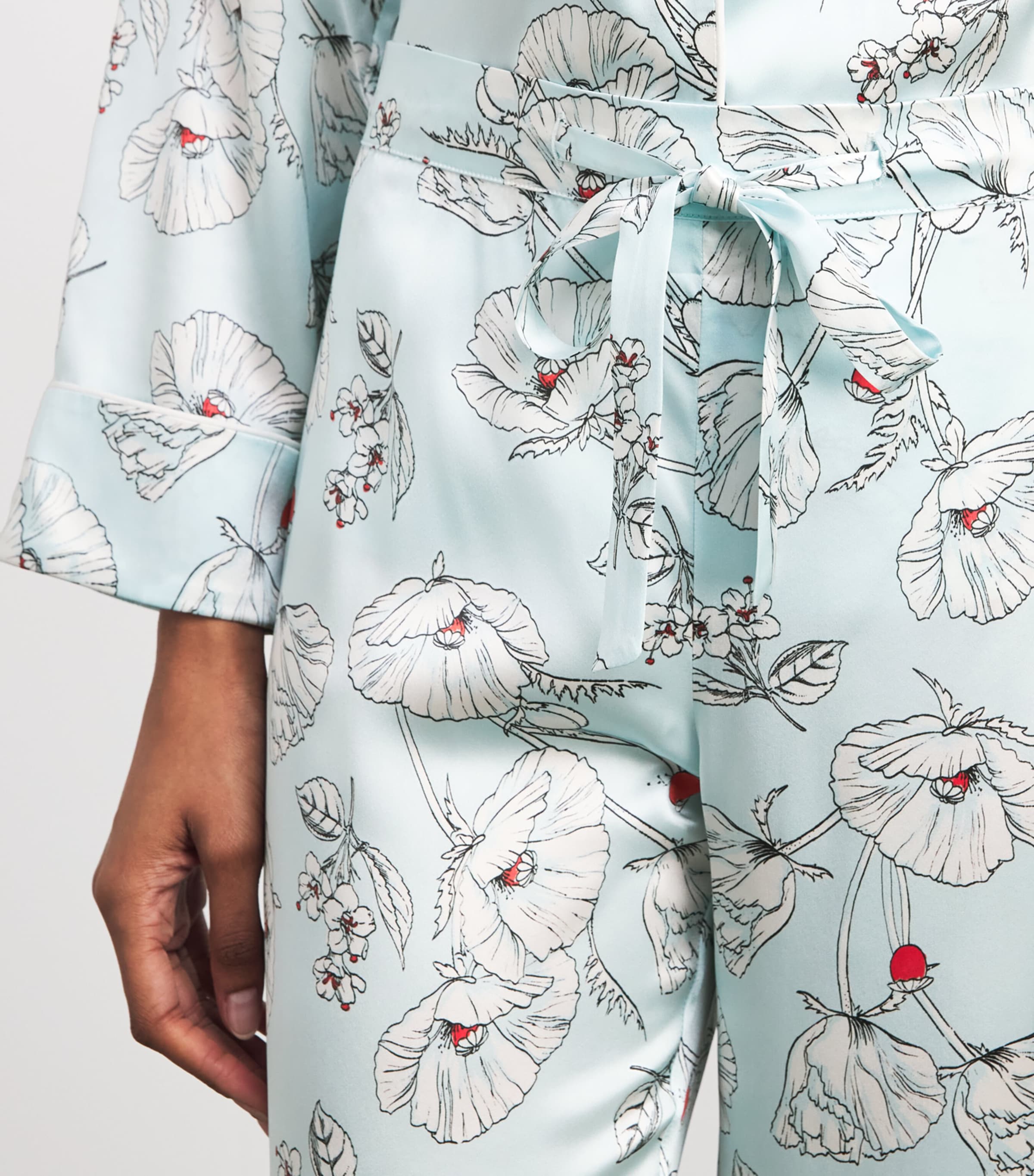 Olivia von Halle Womens Silk Poppies Lila Pyjama Set Serafina Image 3