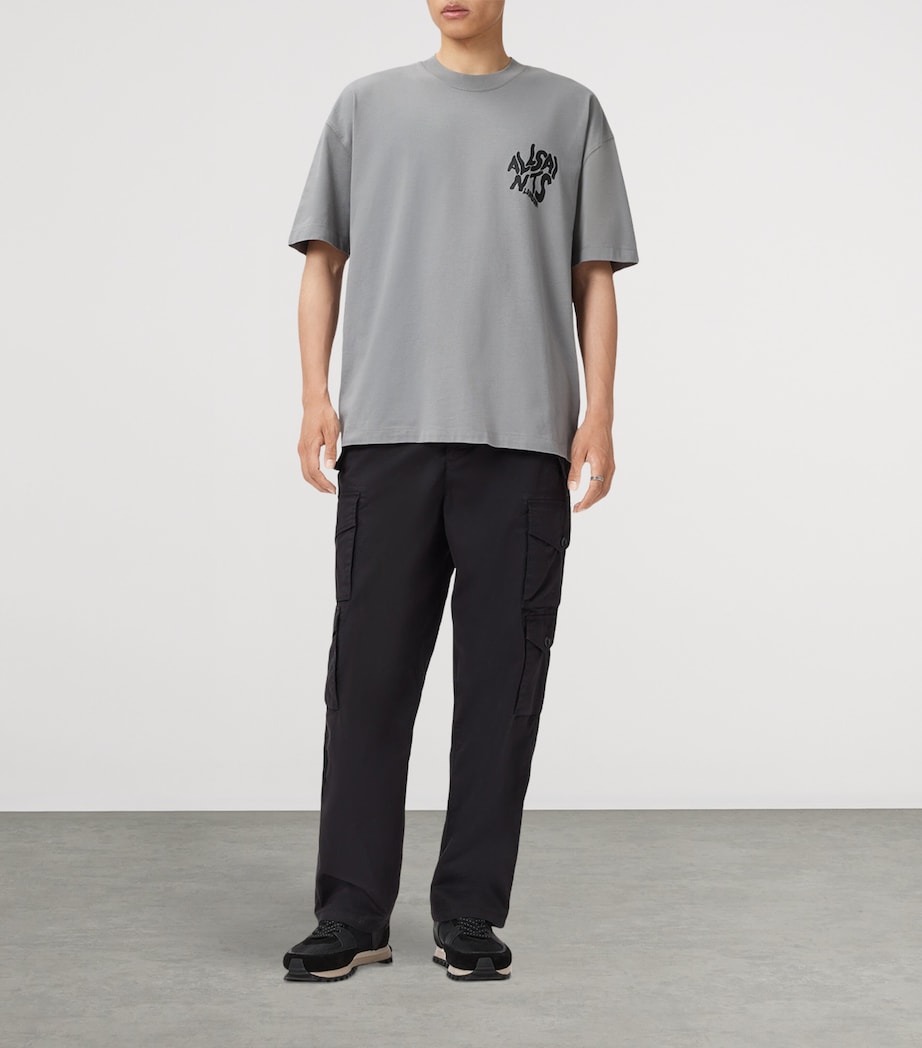 AllSaints Mens Organic Cotton Orlando T-Shirt March Grey Image 2