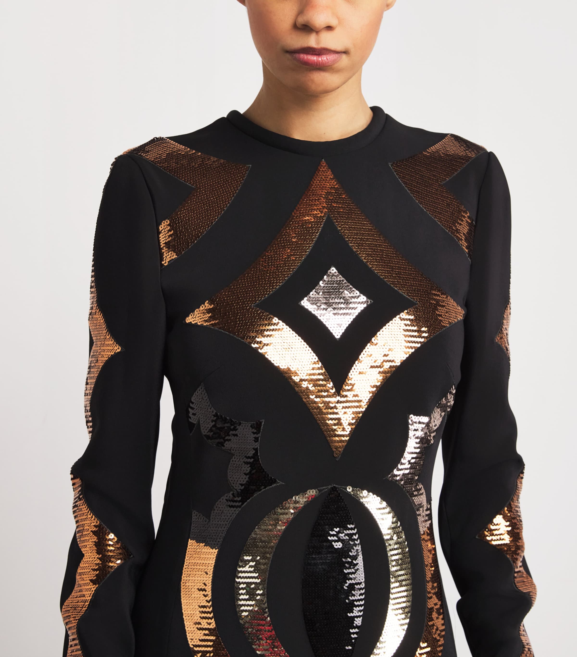 Sequinned Maxi Dress 999/NERO Image 4