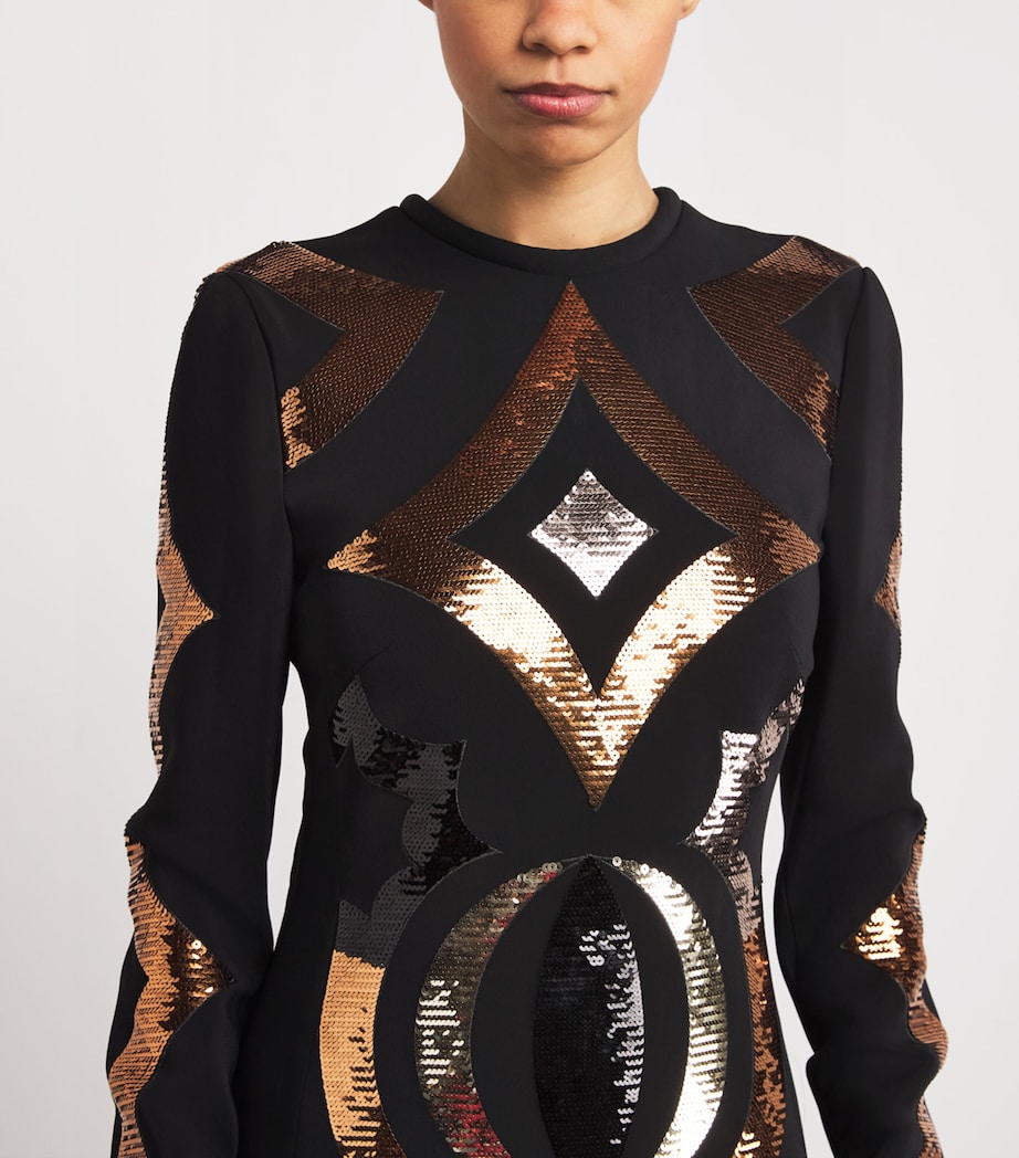 Sequinned Maxi Dress 999/NERO Image 4