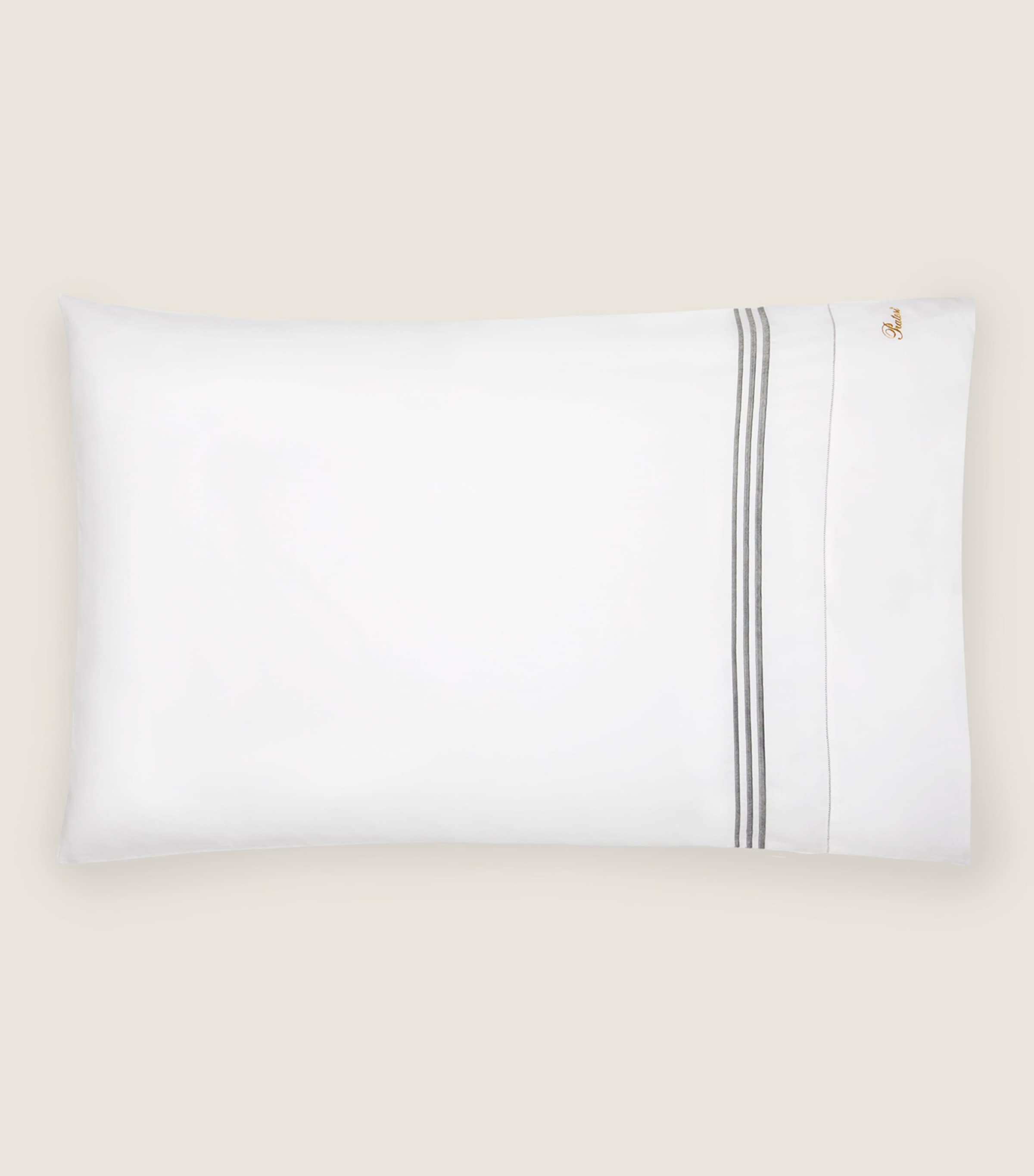 Pratesi Tre Righe Bolster Pillowcase In Grey