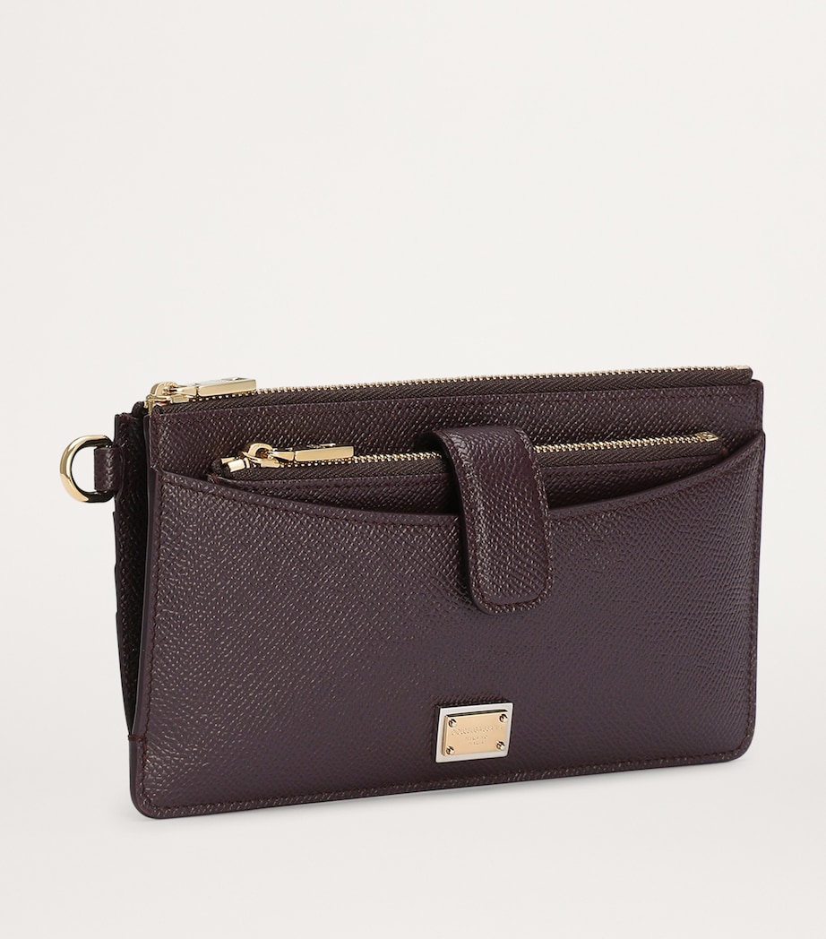 Grained Leather Card Holder 8M073-WINE Image 2