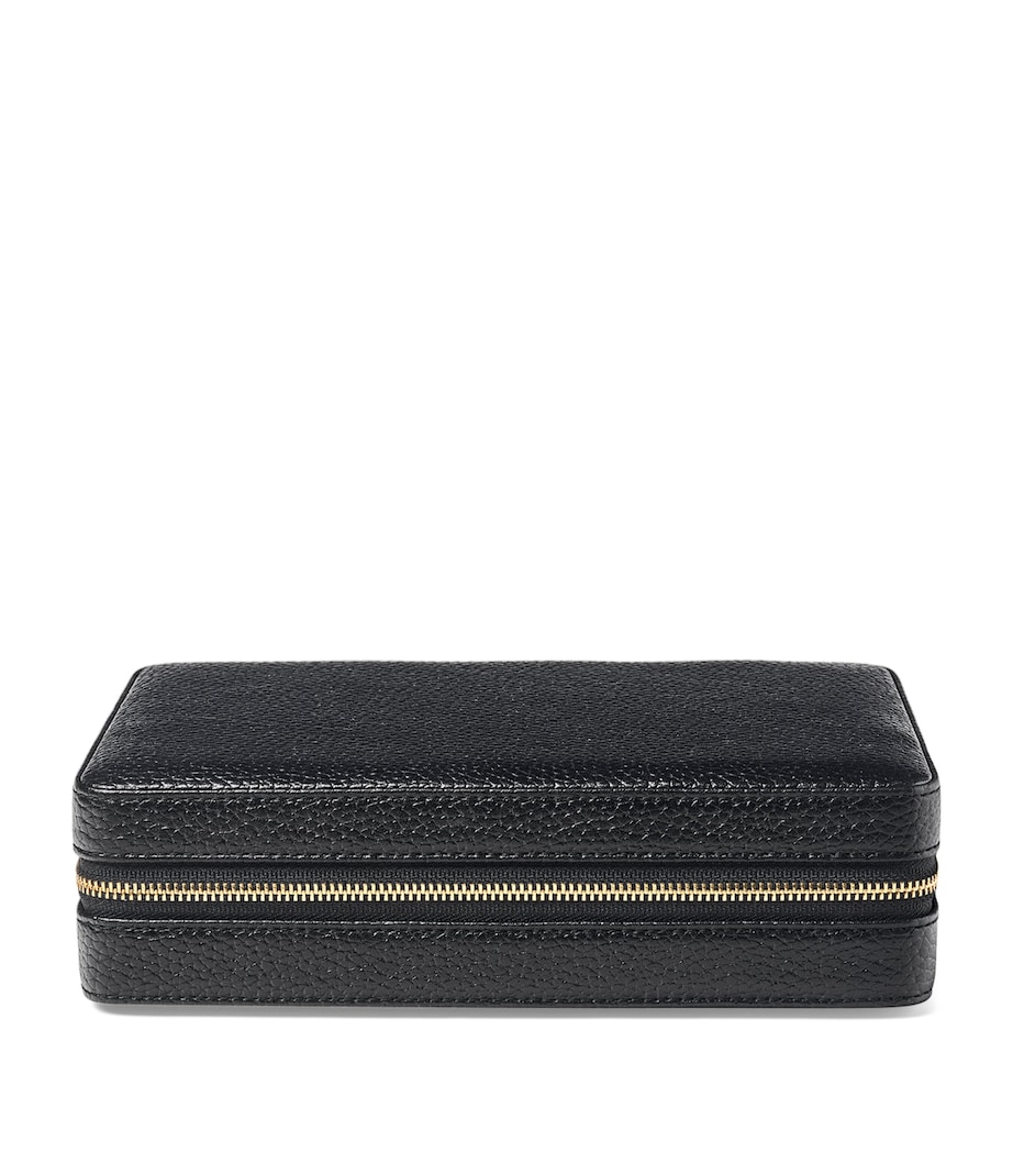 Large Leather Travel Jewellery Box BLACK Image 1