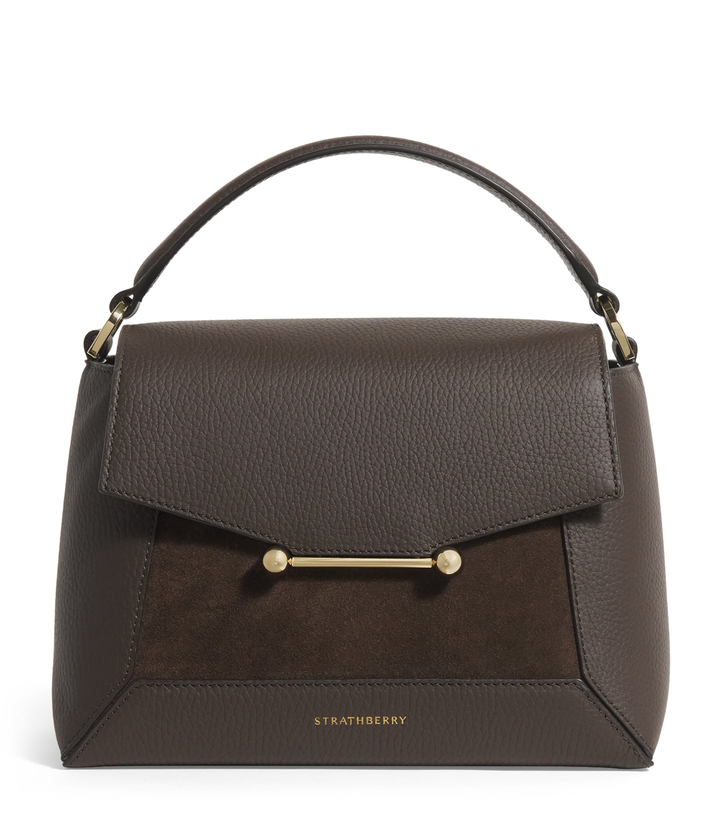 Strathberry Leather Mosaic Top-handle Bag In Brown