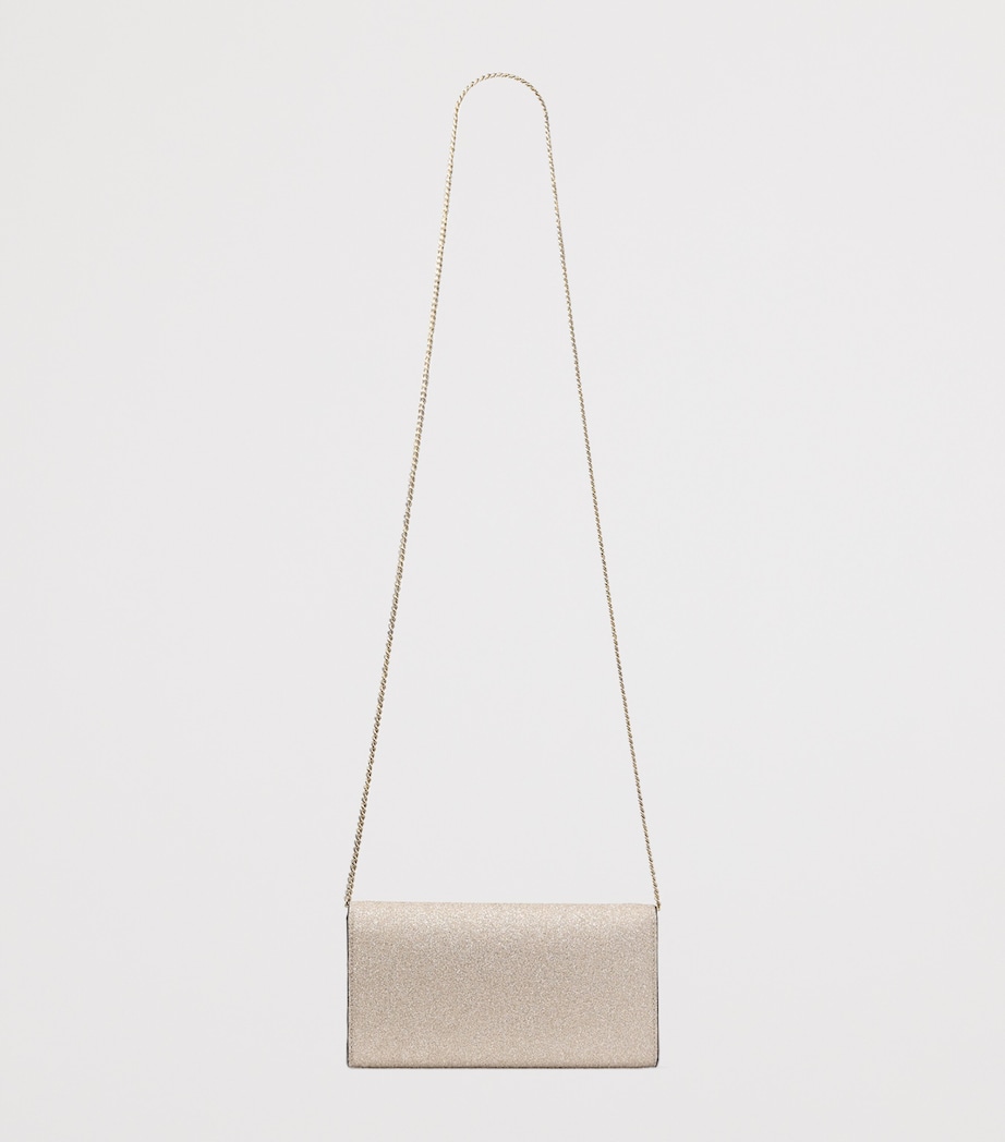 Jimmy Choo Glitter Emmie Clutch Bag Light Soft Gold/ligh Image 4