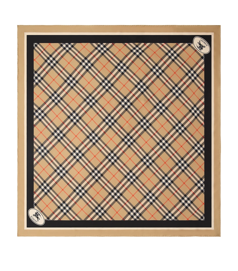 Silk Check Scarf SAND Image 1