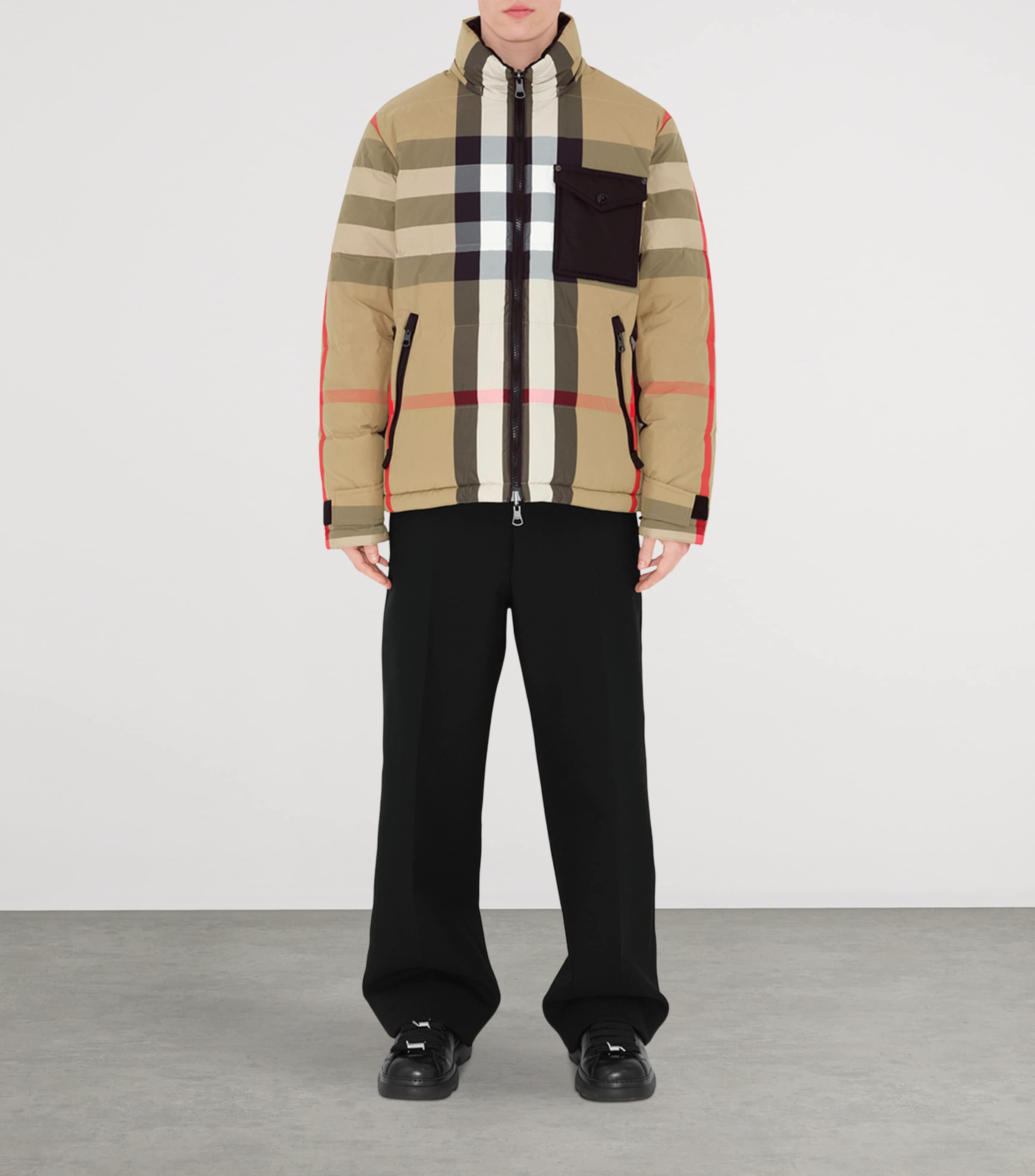 Burberry Mens Reversible Check Puffer Jacket A Beige/black Down Image 5