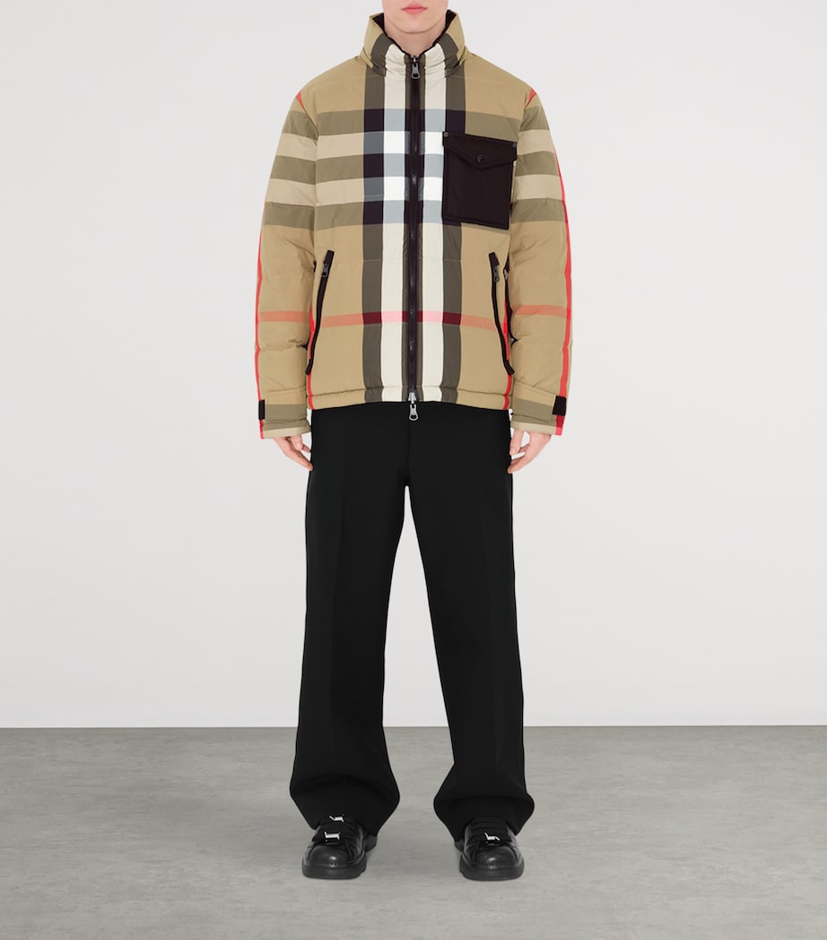 Burberry Mens Reversible Check Puffer Jacket A Beige/black Down Image 5