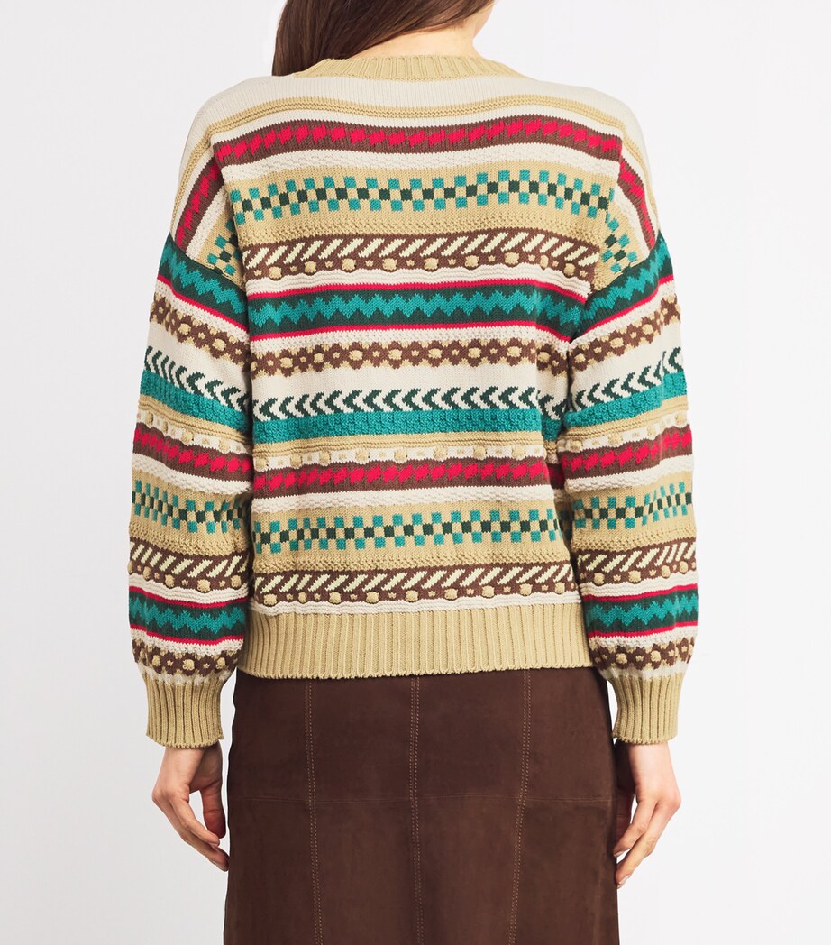 Jacquard Geometric Sweater BISCUIT Image 4