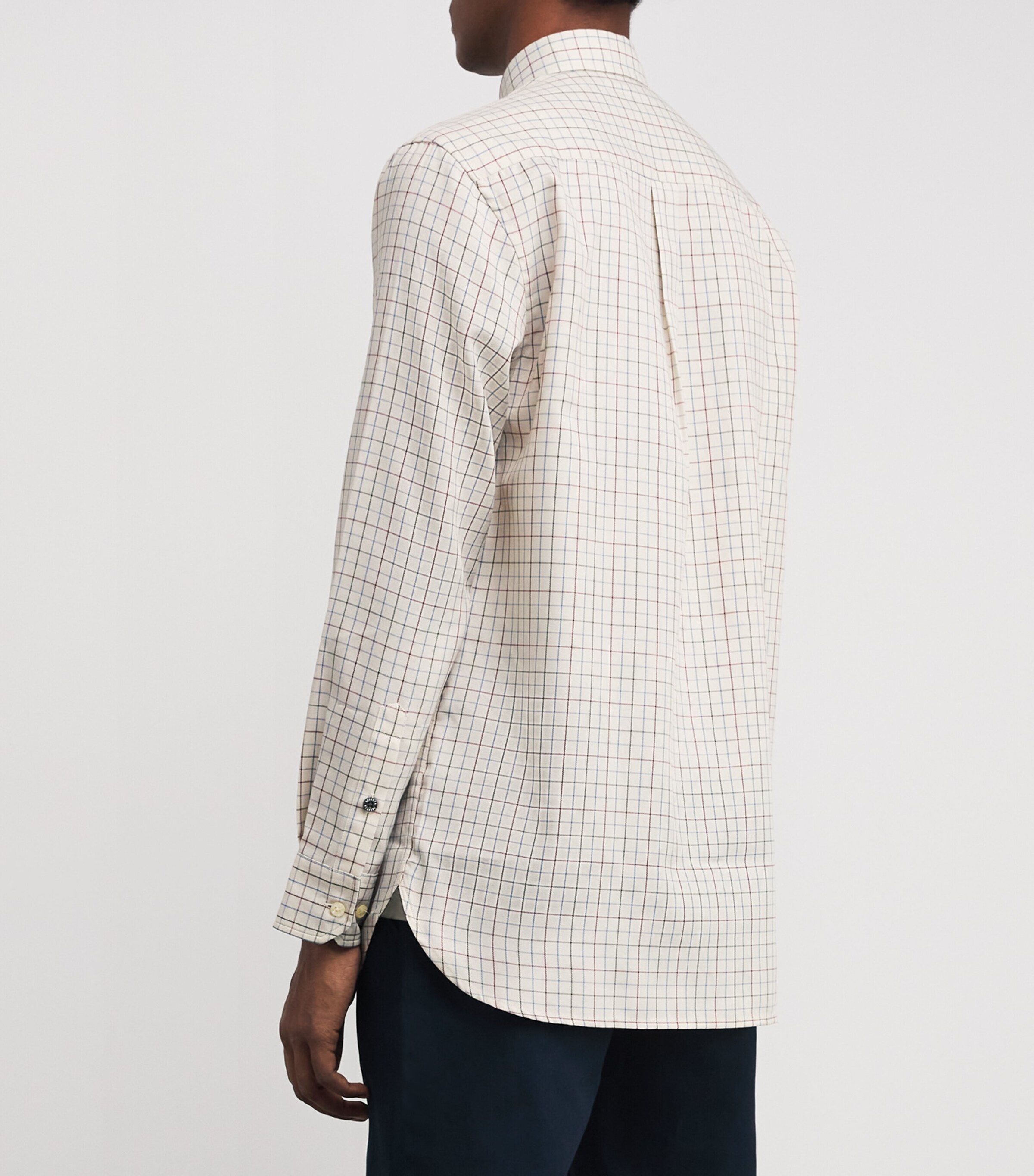 Beretta Mens Check Charlow Shirt Ivory/ Blue Image 4