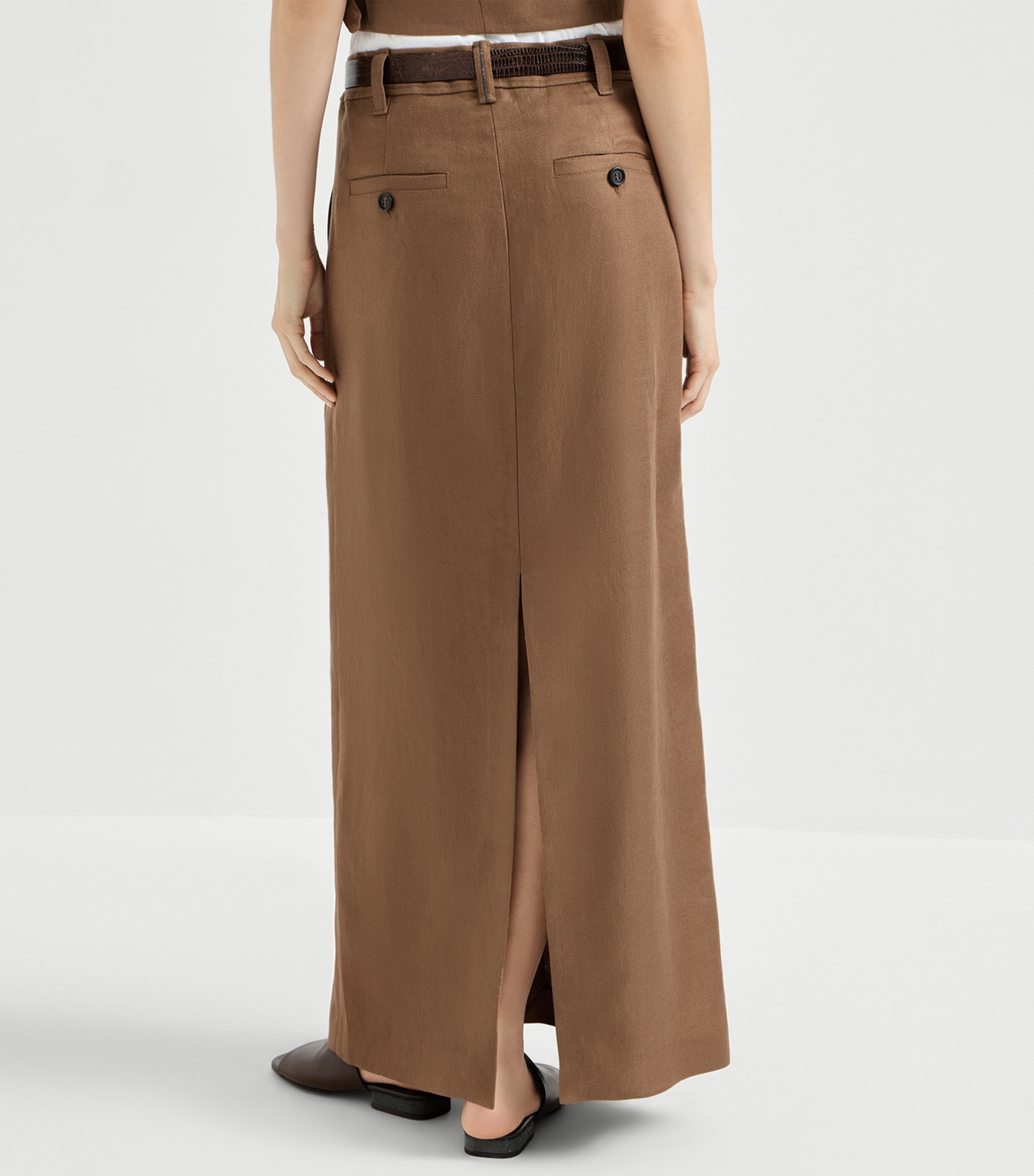 Linen Maxi Skirt C9850 Image 3