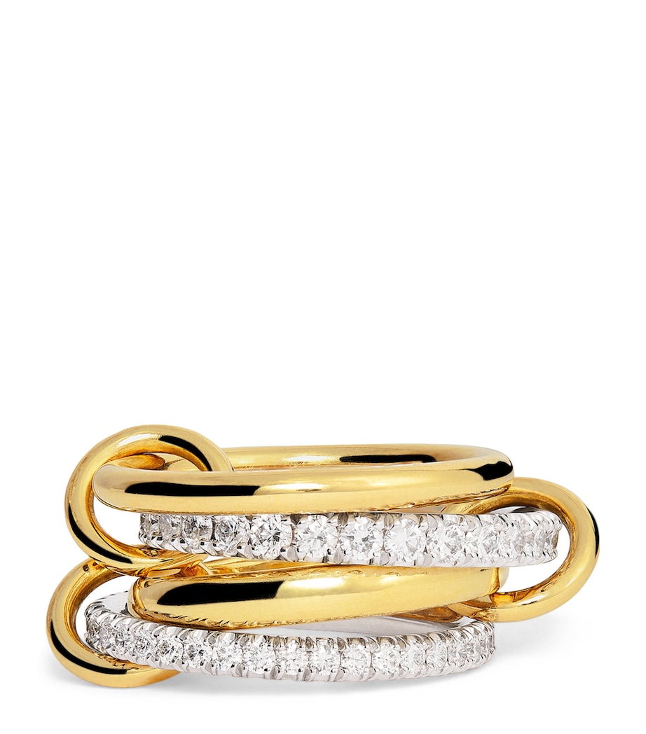 Mixed Gold and Diamond Halley Ring (Size 6.5) MIXED GOLD Image 1