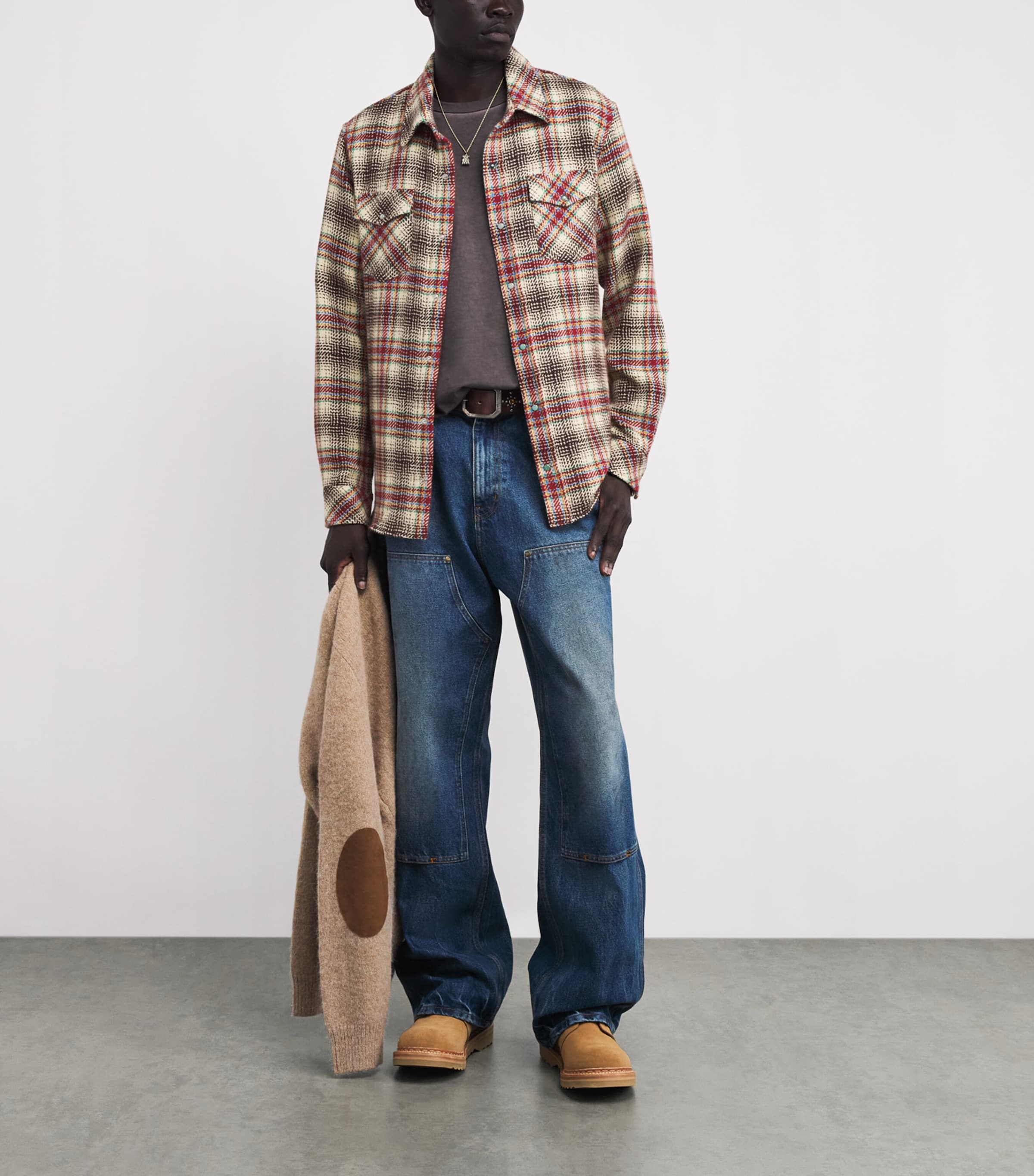 Cashmere Tartan Overshirt TARTAN / EMERALD Image 2