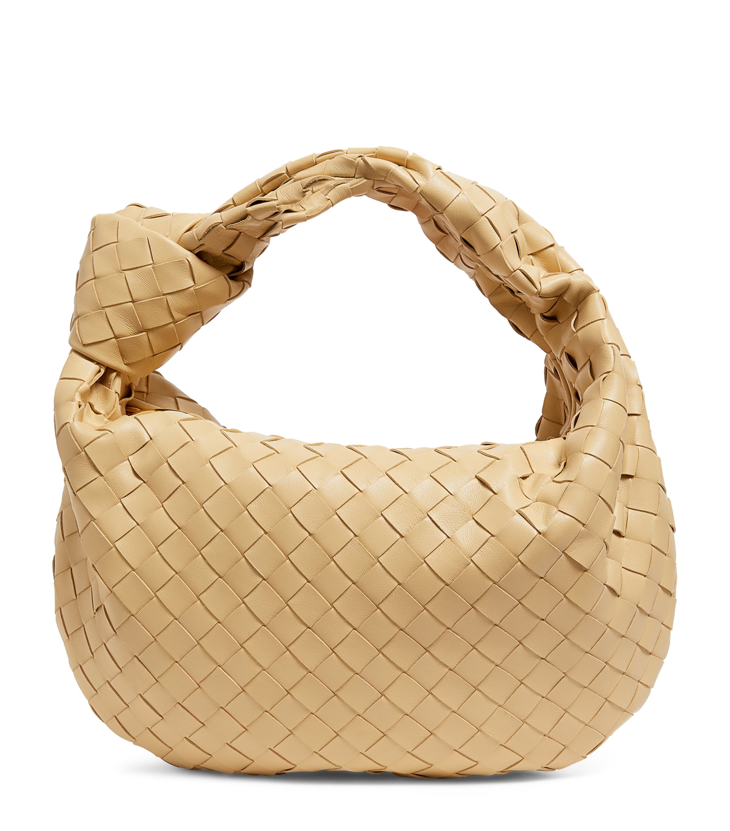 Shop Bottega Veneta Teen Leather Jodie Bag In Neutral