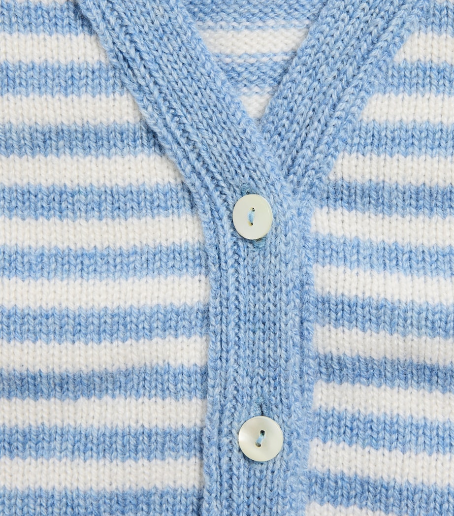 Rosie Sugden Cashmere Cardigan (3 Months - 3 Years) Glacier/swan Image 3