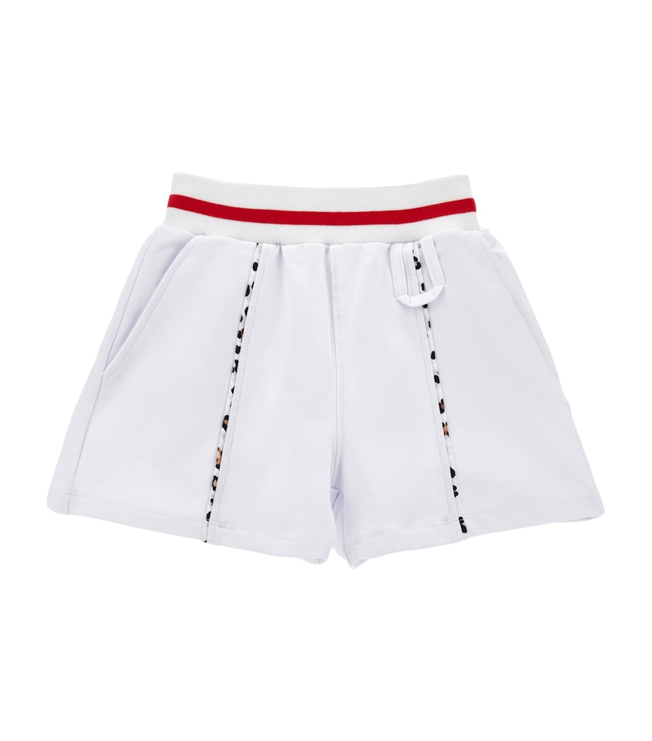 Cotton Leopard-Piped Shorts (2-13 Years) BIANCO Image 1