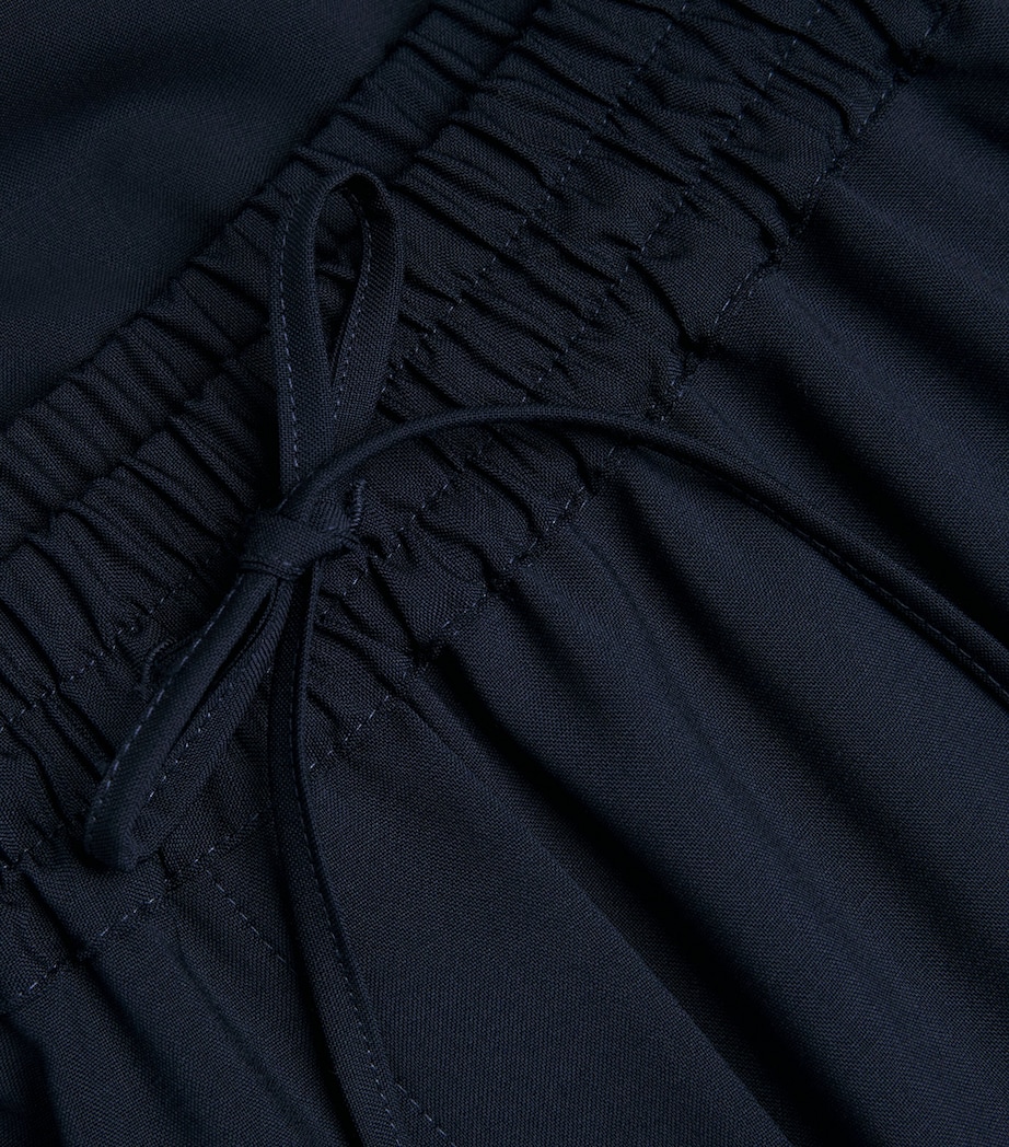 Virgin Wool Wide-Leg Trousers NAVY Image 5